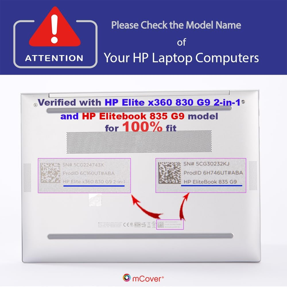 Mcover Case Compatible ONLY for 2022~2024 13.3" HP Elitebook 830 | 835 G9 / G10 and Elite X360 830 G9 / G10 2-In-1 Windows Laptop (NOT Fitting Any Other HP Models) - Aqua image number 4