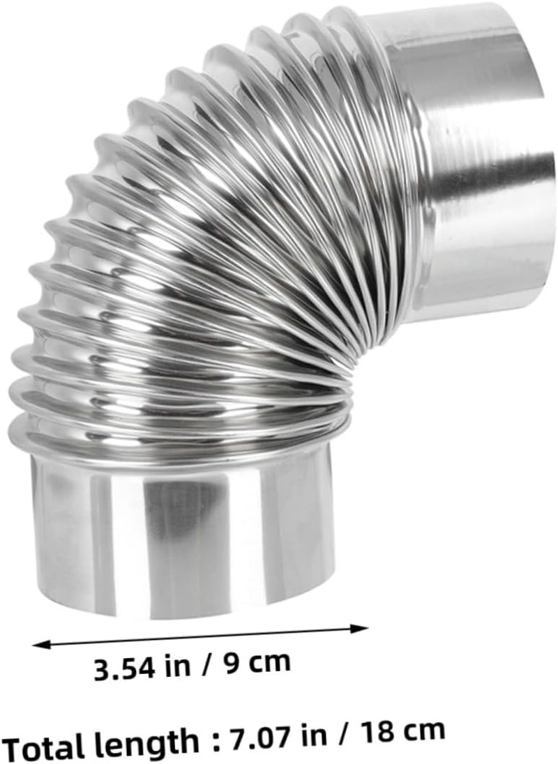 Generic Easy Install 90 Degree Metal Stove Elbow Sturdy Stainless Steel Chimney for 6 Inch Wood Stove image number 2