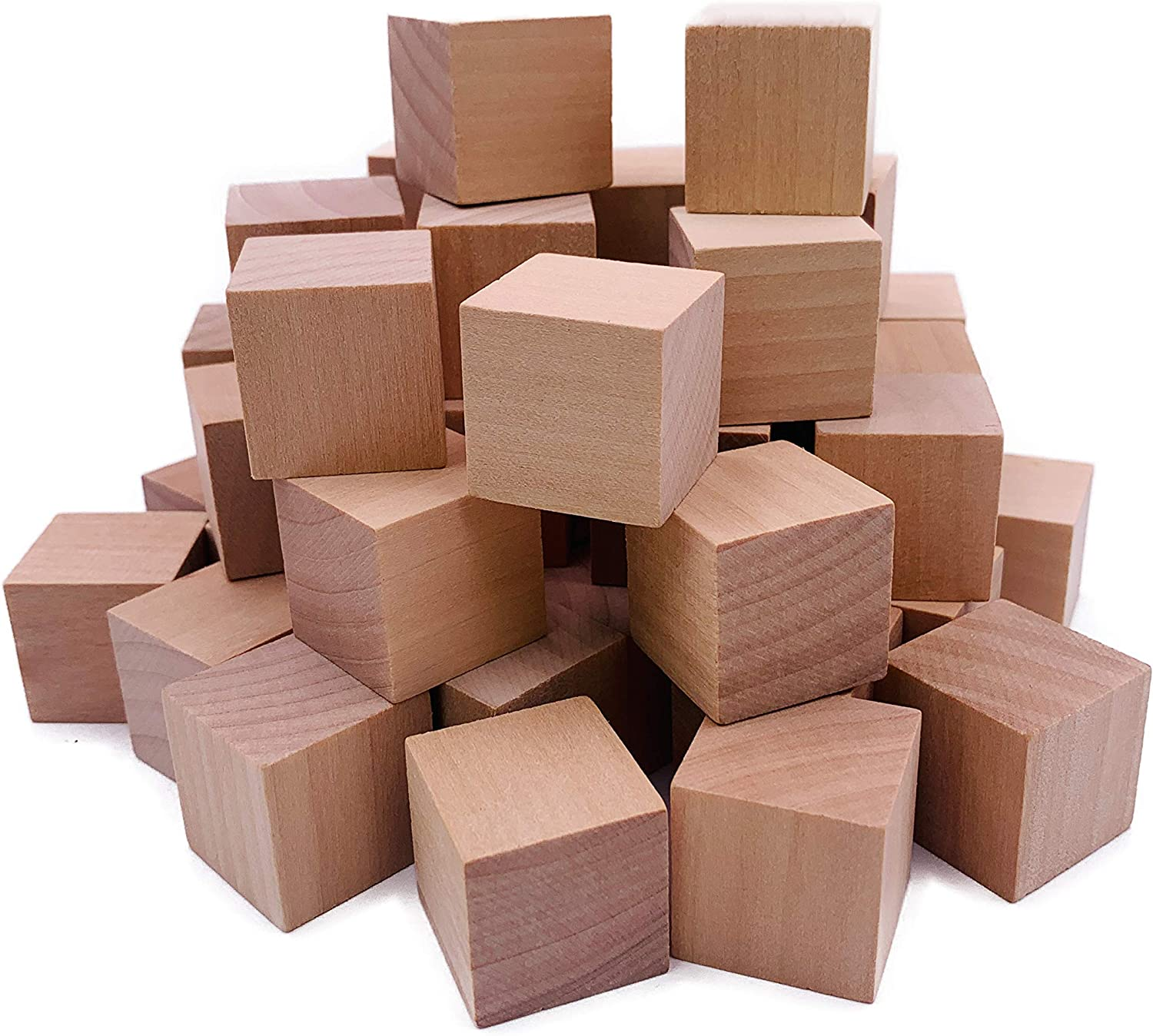 William Craft 130Pcs 1 Inch Natural Solid Cube Wooden Unfinished Craft Wood Blocks Wood Cubes for DIY Craft Gifts (130Pcs) image number 4