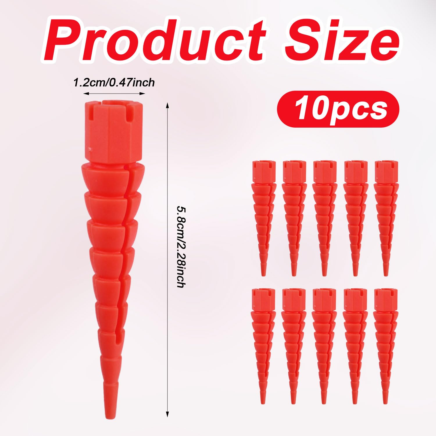 10Pcs Wood Anchors for Screws, Plastic Wood Anchor Stripped Screw Hole Repair Fixing Stripped Screw Holes for #2 to #16 Wood Screws Holes from Stripped to Gripped (Red)