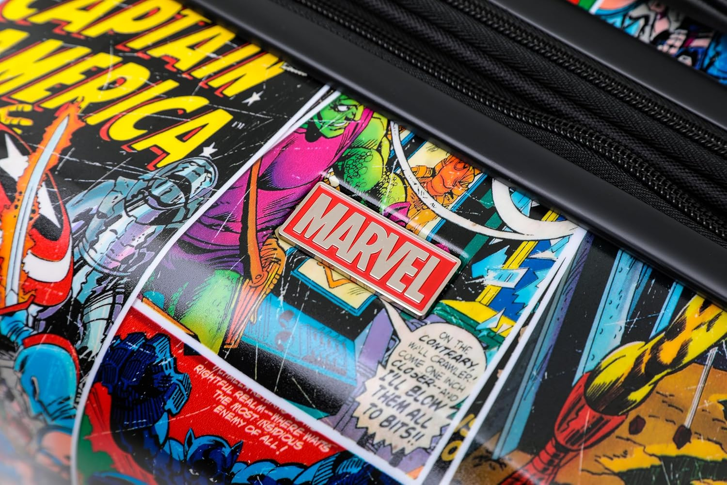 Marvel 19 Inch Four Wheel Hardside Retro Comic Trolley Case Carry on Case, Multicolor image number 2