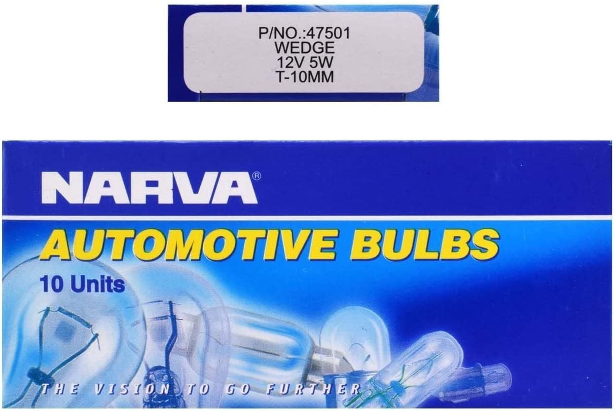 Narva 12V 5W Automotive Light Bulb Wedge Globe 10-Pieces Set image number 1