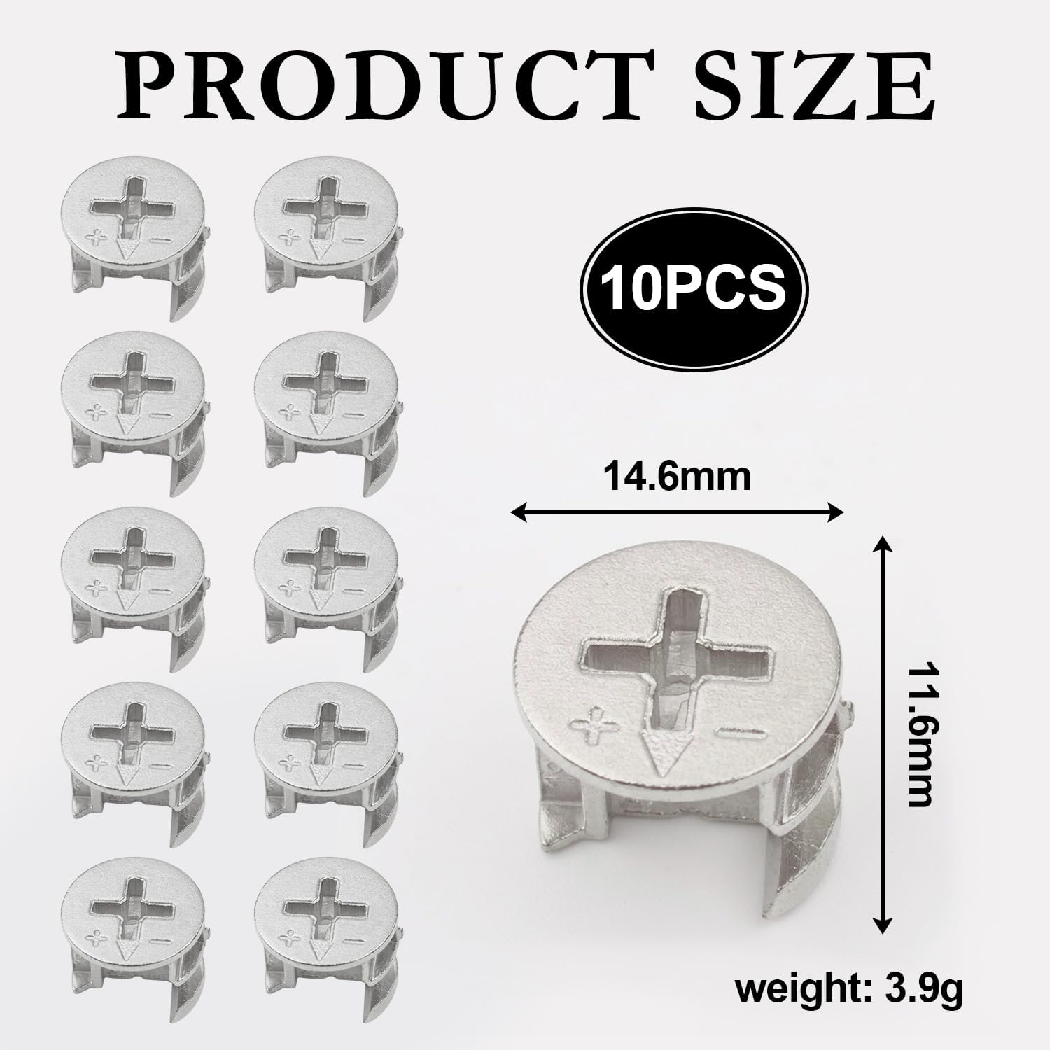 10PCS Durable Cam Lock Set for Drawers & Wardrobes &ndash; Anti-Corrosion, Secure Furniture Connector