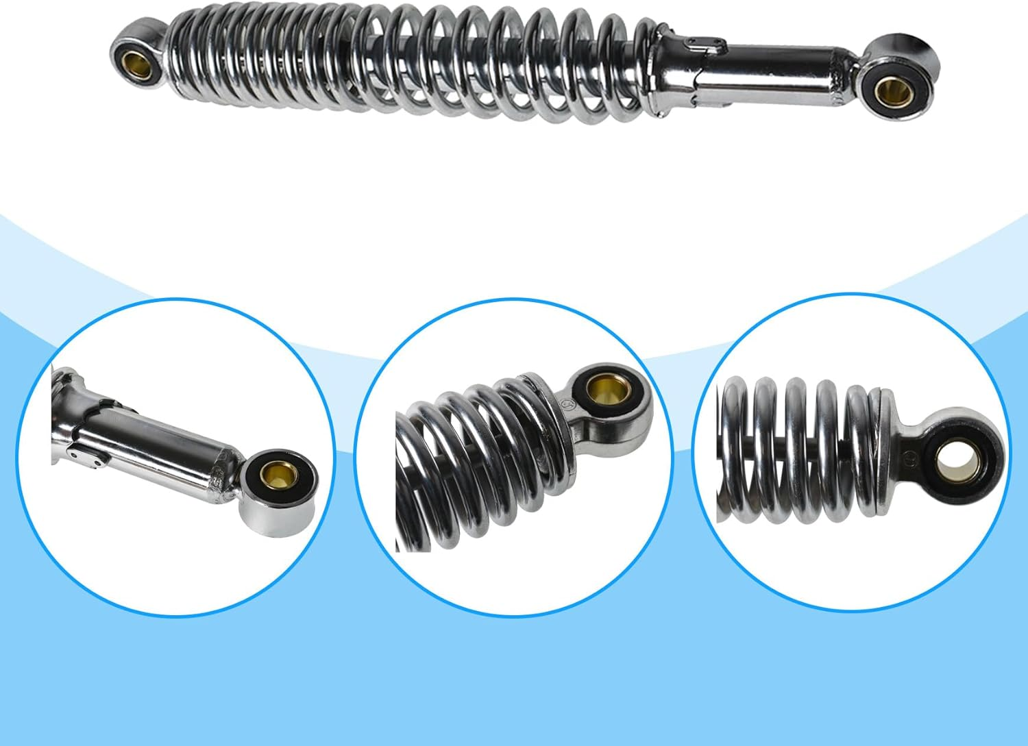 Silscvtt Chrome Eye to Eye Shocks 335Mm (13 1/8Inch) Replacement for Honda S65 CL CT70 XL75 CL90 CT90 CM90 S90 CM91 CT110 Silver image number 2