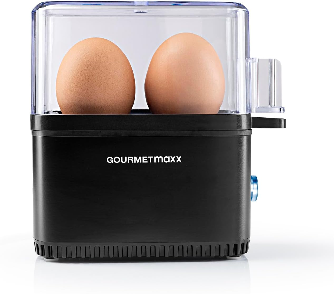 Gourmetmaxx Design Egg Cooker for 2 Eggs, with Egg Picker, Measuring Cup and Signal Sound, Compact Egg Cooker, 3 Degrees of Hardness, Easy Cleaning and Dishwasher Safe Parts image number 3