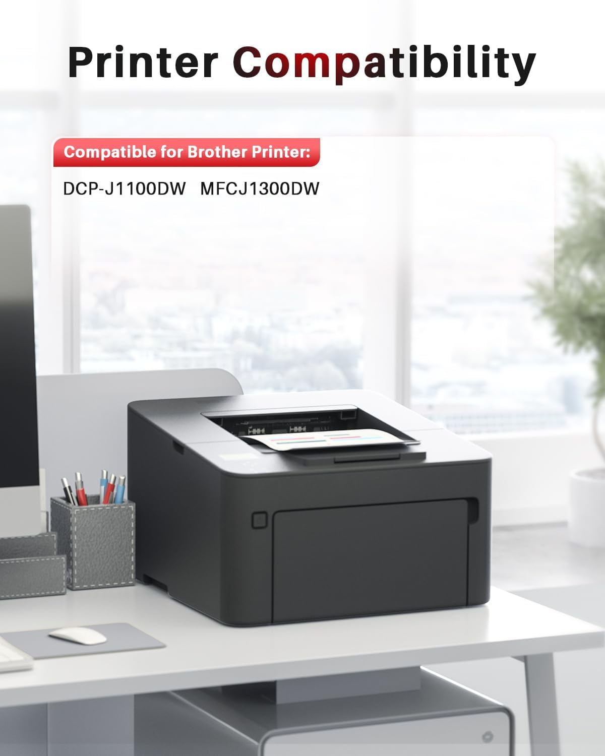 LC3333 Ink Cartridges Compatible for Brother LC 3333 LC-3333 High Yield Replacement Combo Work for DCP-J1100DW MFCJ1300DW Printer (1 Black, 1 Cyan, 1 Magenta, 1 Yellow,4 Pack) image number 1