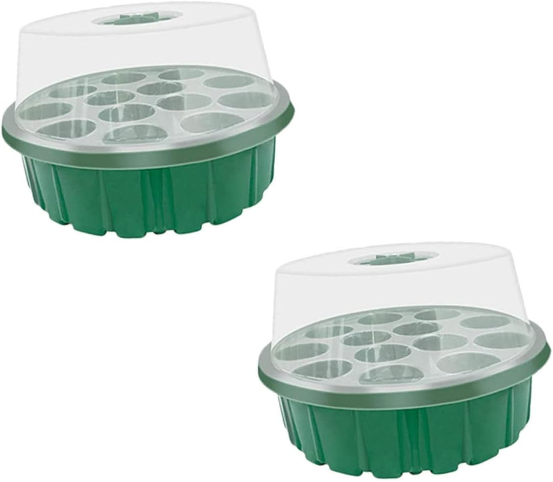 FONDOTIN 2Pcs Plant Starter Trays Seedling Boxes for Seeds Planting Gardening Box image number 3