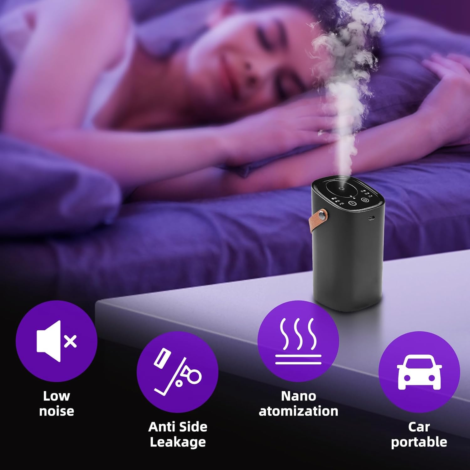 Essential Oil Waterless Diffuser, Car Aroma Diffuser Portable USB Charging Waterless Aromatherapy Diffuser 3 Mist Levels Scent Air Machine for Car Room