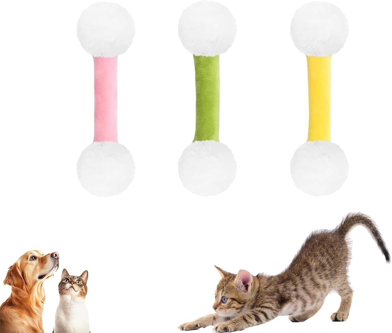 Q Tip Cat Toy, Qtip Cat Toy, Giant Swabs Catnip Toys Set, Interactive Kitty Kick Sticks for Cat Lovers Gift, of 6 Soft Plush Kicker Toys, Sturdy Teething Chew (3Pcs-A) image number 1