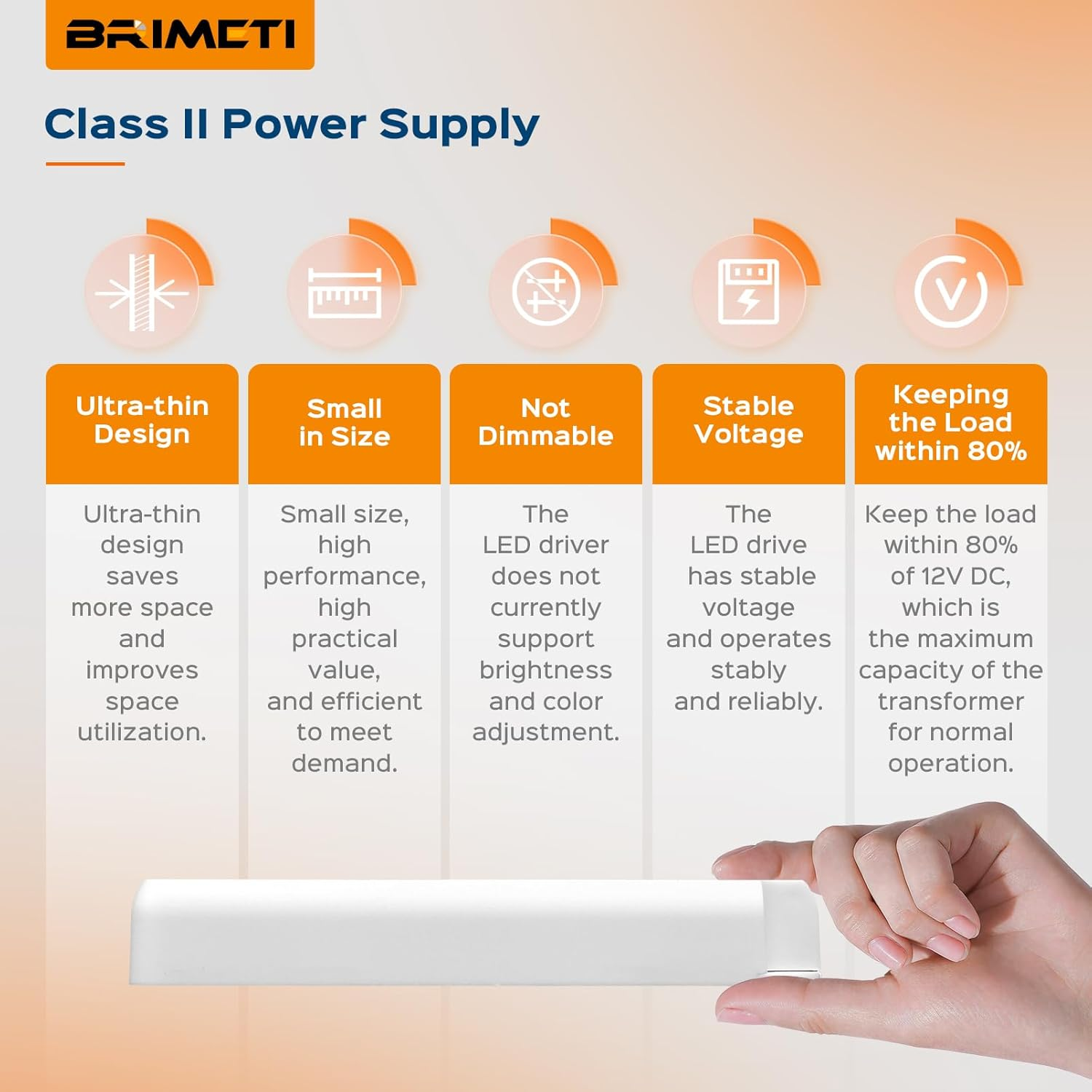 BRIMETI LED Driver 12V 12W LED Transformer 1A Slim LED Power Supply Adapter AC 240V to 12V DC Low Voltage, Constant Voltage, Suitable for LED Light Strip image number 5