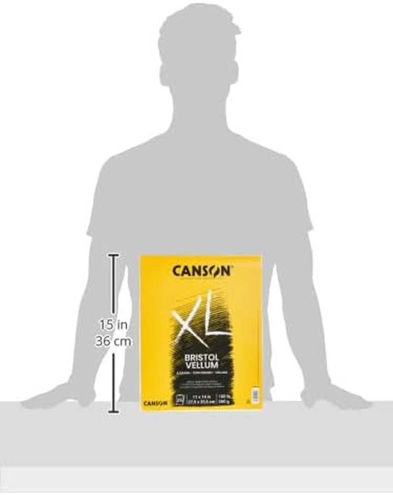 Canson XL Series Bristol Paper, Vellum, Foldover Pad, 11X14 Inches, 25 Sheets (100Lb/260G) - Artist Paper for Adults and Students - Charcoal, Pen and Ink, Marker, and Pastel image number 3