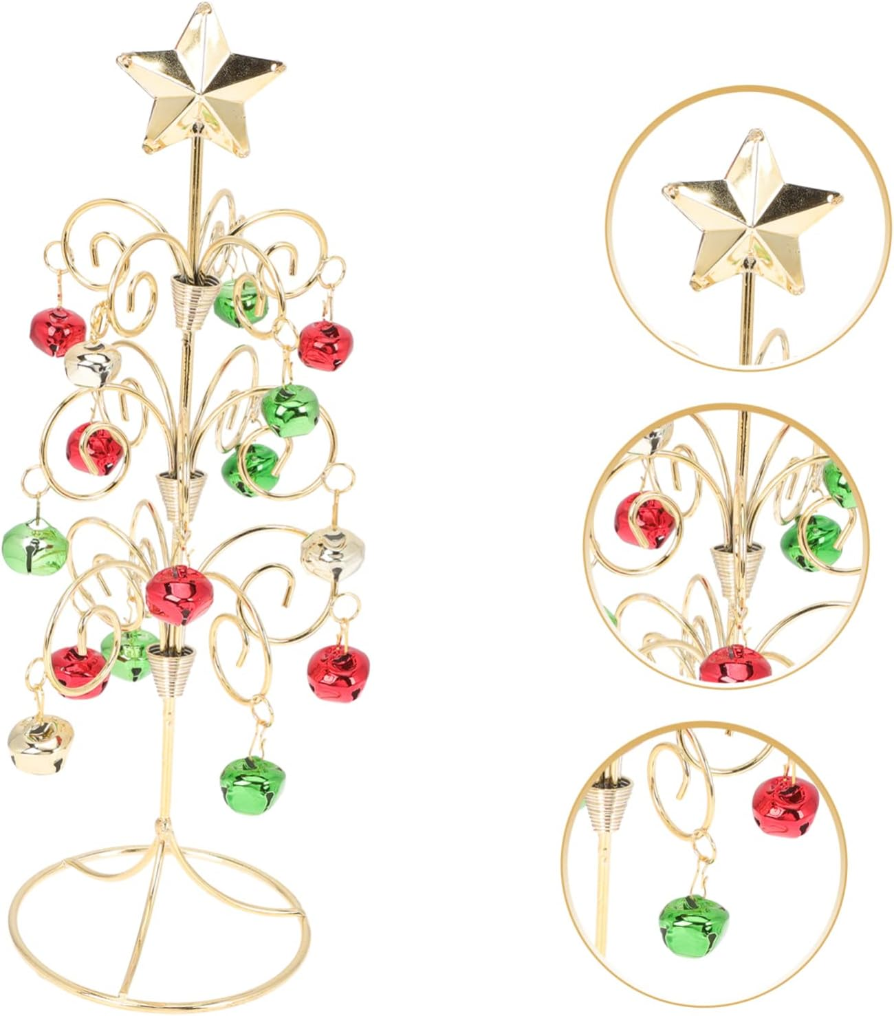 Mini Iron Christmas Tree Decoration Bell Festive Desktop Xmas Tree Ornament for Home Party Holiday Decor Unique image number 5