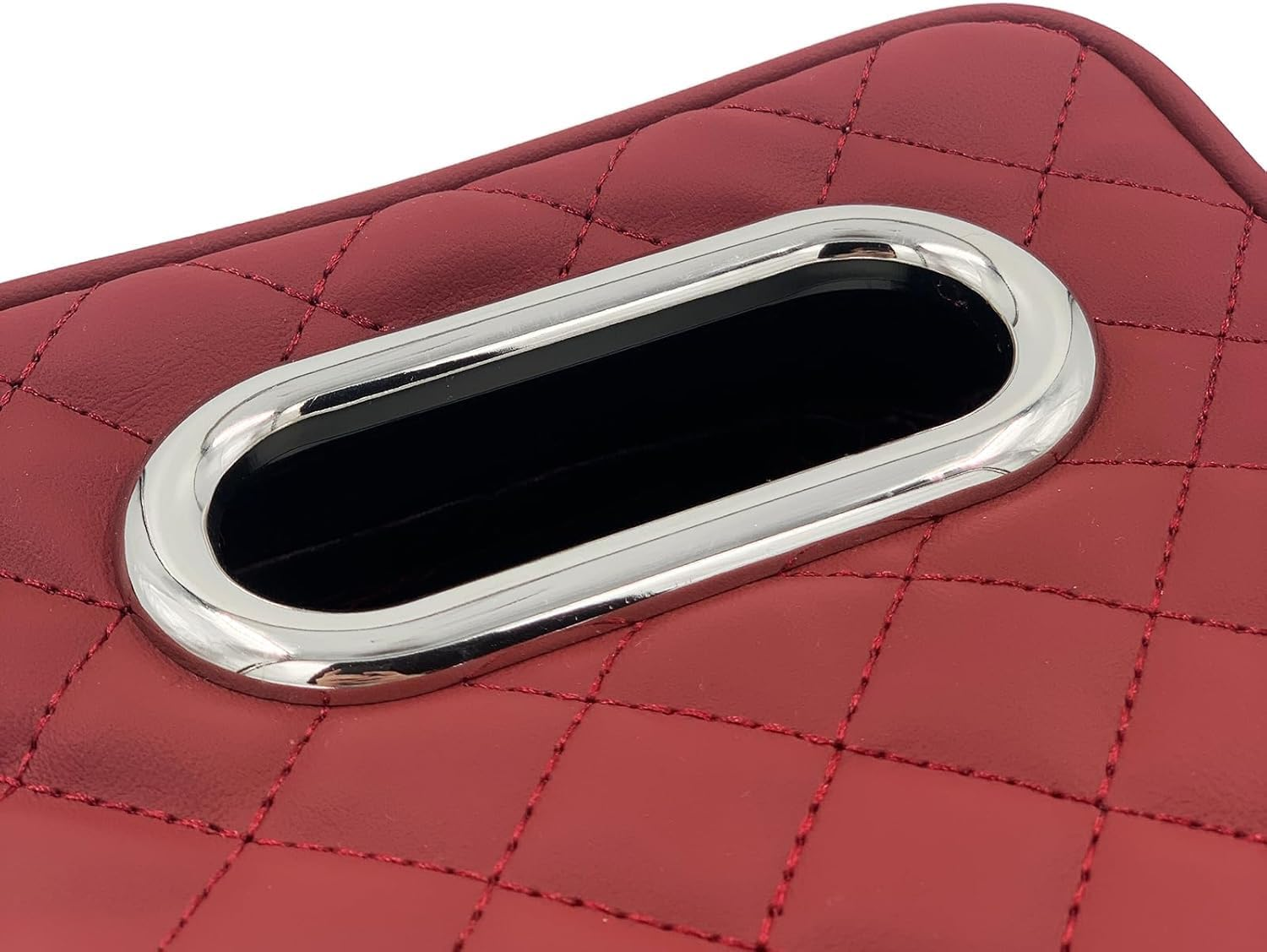 1 Pcs Memory Foam Car Armrest Cushion, Leather Car Armrest Box Pad, New Car Center Console Cushion, with Pocket and Tissue Box for Most Cars Black New Car Center Console Cushion - Burgundy image number 2