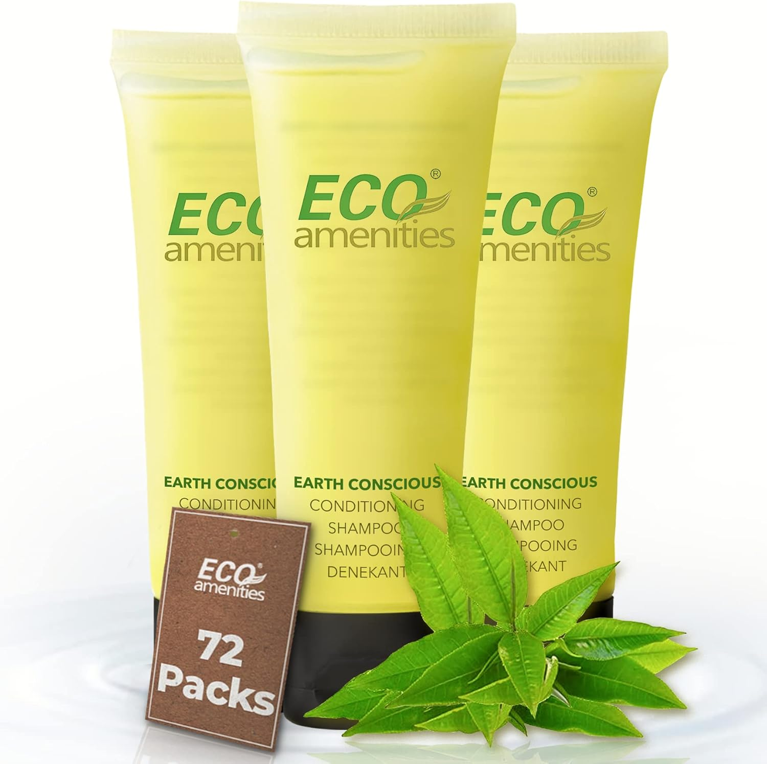 ECO Amenities Travel Size Shampoo and Conditioner Sets - 2 in 1 Hotel Shampoo and Conditioner Supplies for Guests - Refreshing Bulk Travel Size Toiletries - 1 Ounce (30Ml), 72 Packs, Green Tea Scent image number 4
