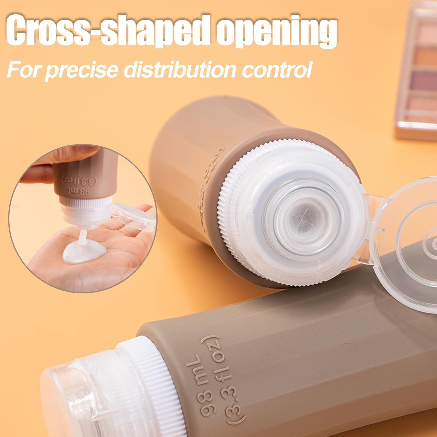 4 Pack 98Ml Travel Bottles, Leak Proof Bpa-Free Silicone Toiletry Containers with Clear Bag &ndash; Refillable Tubes for Shampoo, Lotion, Soap & Liquids &ndash; TSA Approved image number 4