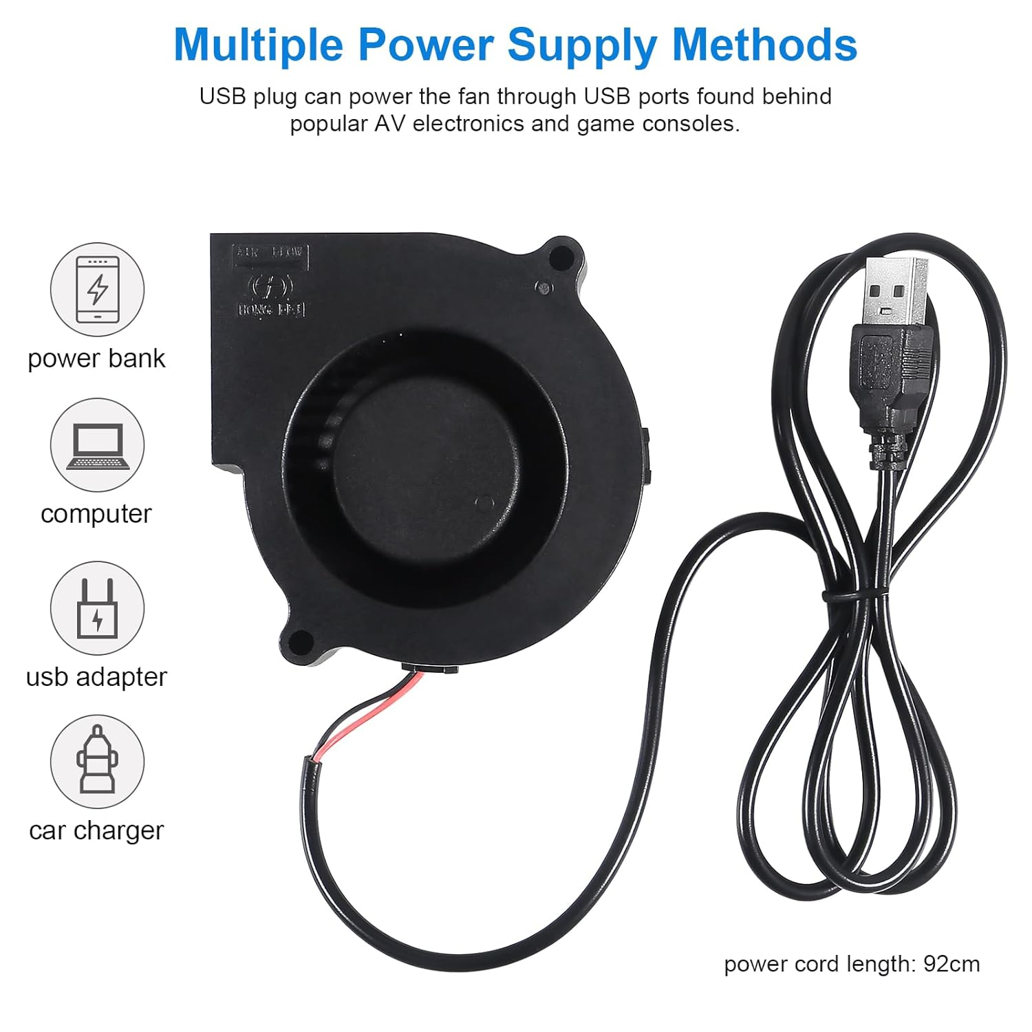 DIANN 2Pcs 5015 Brushless Cooling Fan DC 5V 3D Printer Fan 50X15Mm USB Fan for Reprap I3 CR-10 and Other Small Appliances Repair Replacement image number 3