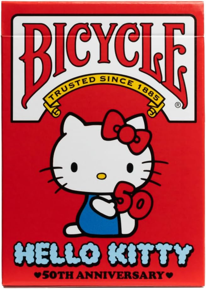 Bicycle Hello Kitty Playing Cards, Limited Edition Hello Kitty 50Th Anniversary, 1 Deck image number 1