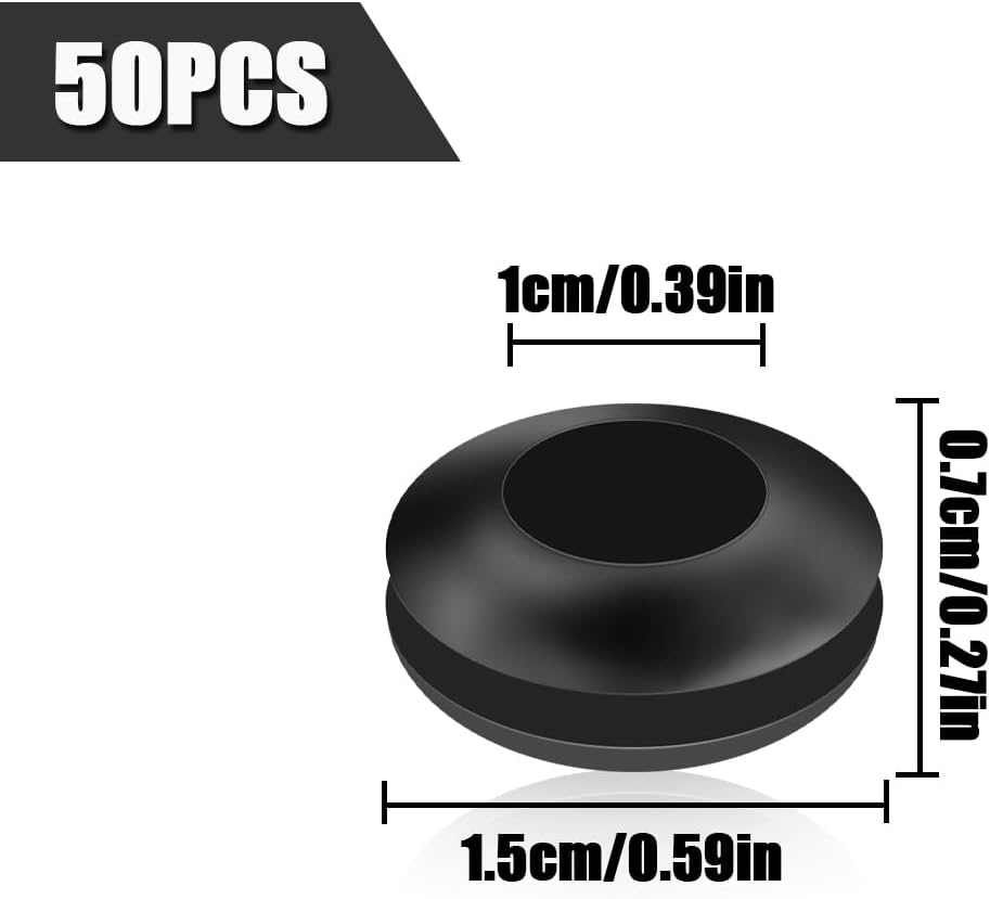 HAIKING Airlock Grommet Fermentation Lid, 50 Packs Fermenter Lid Airlock Grommet for Mason Jars, Straws, Airlock, Beer, Wine (Black) image number 6