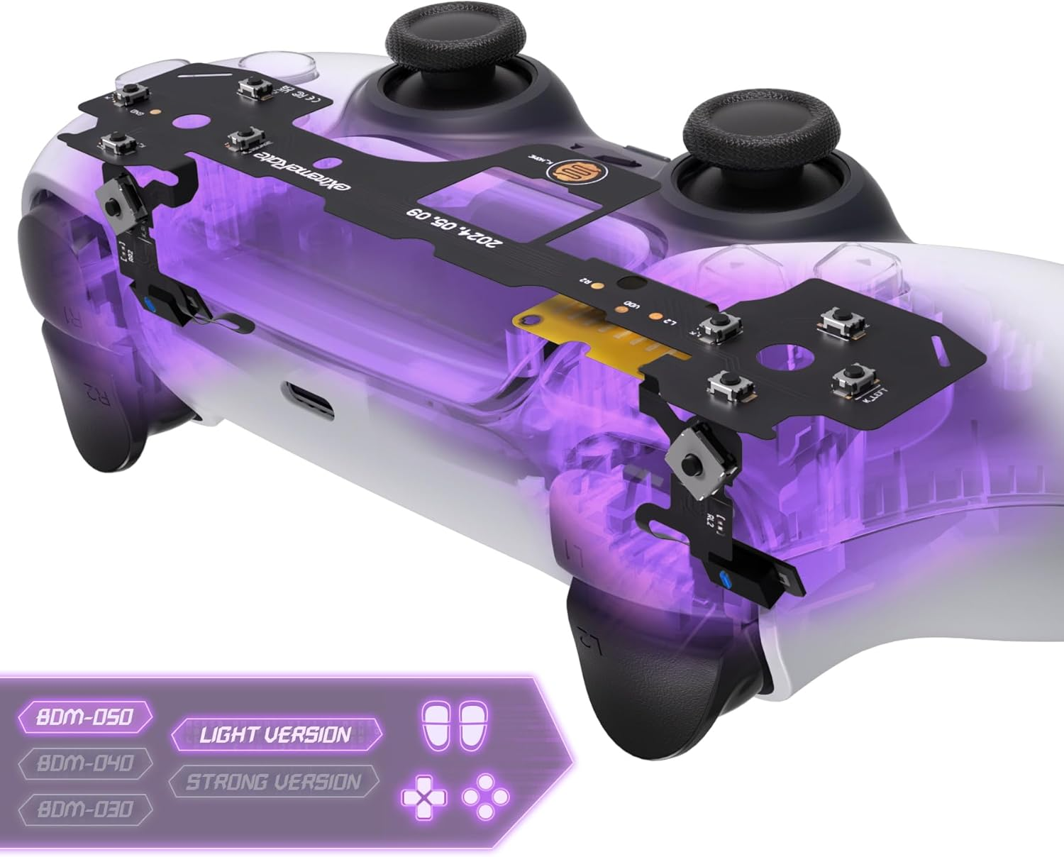 Extremerate Light Version Whole Clicky Kit V2 for PS5 Controller BDM-050 Shoulder Face Buttons, Micro Switch L2R2 Clicky Hair Trigger Kit and Tactile L1R1 Face Buttons Mouse Click for PS5 Controller image number 2