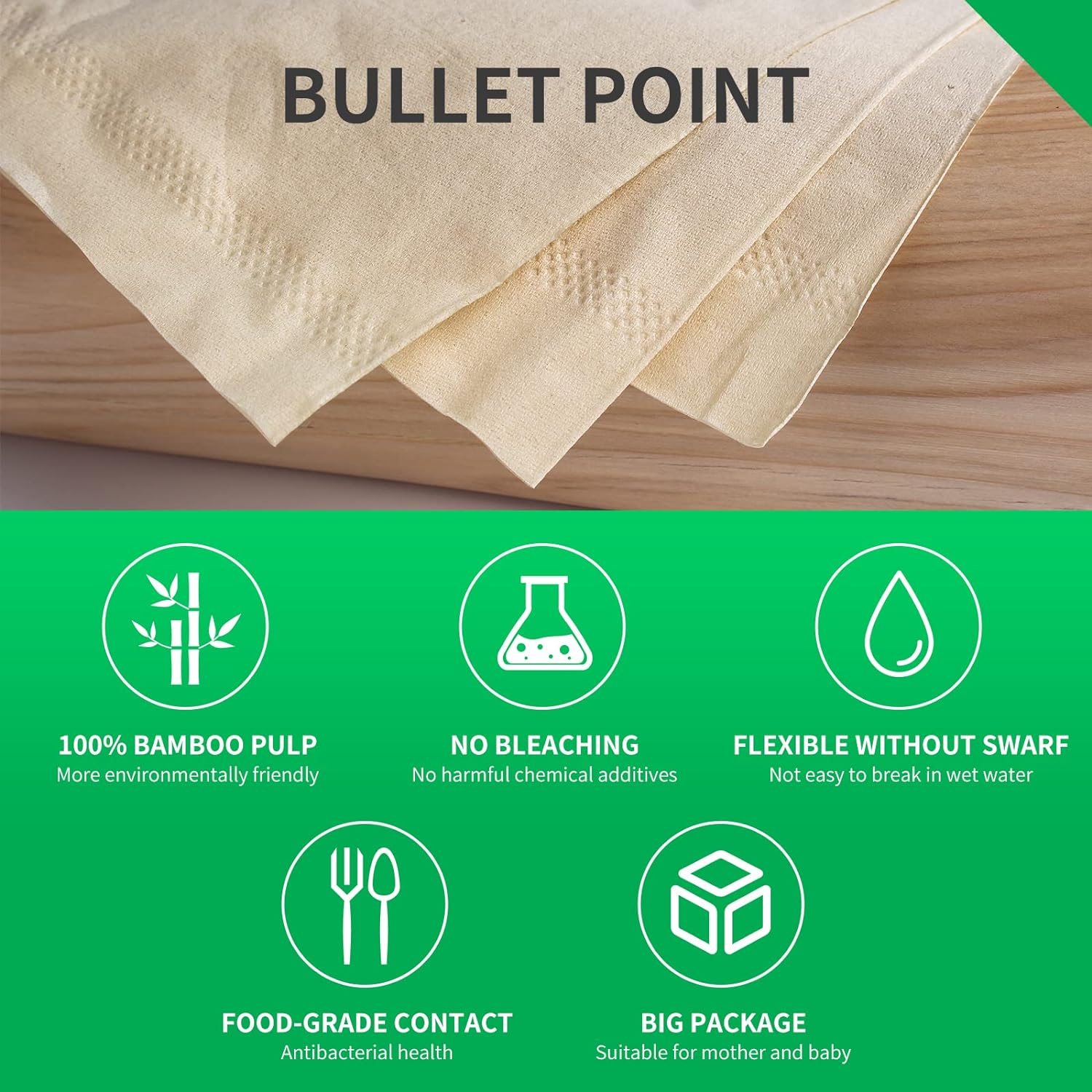 Bamboo 3 Ply Thick Facial Tissues, 12 Bulk Packs, 134 Tissues per Pack (1608 Tissues Total), Soft, Unbleached, Suitable for School,Home,Office and Travel image number 3