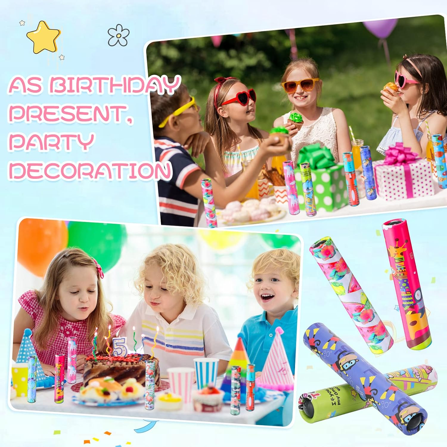 Chivao 20 Pcs Classic Kaleidoscopes Educational Toys for Party Favors Fun Kaleidoscope Toy Stock Stuffers Bag Fillers Birthday School Classroom Prizes, Random Colors (Unicorn)