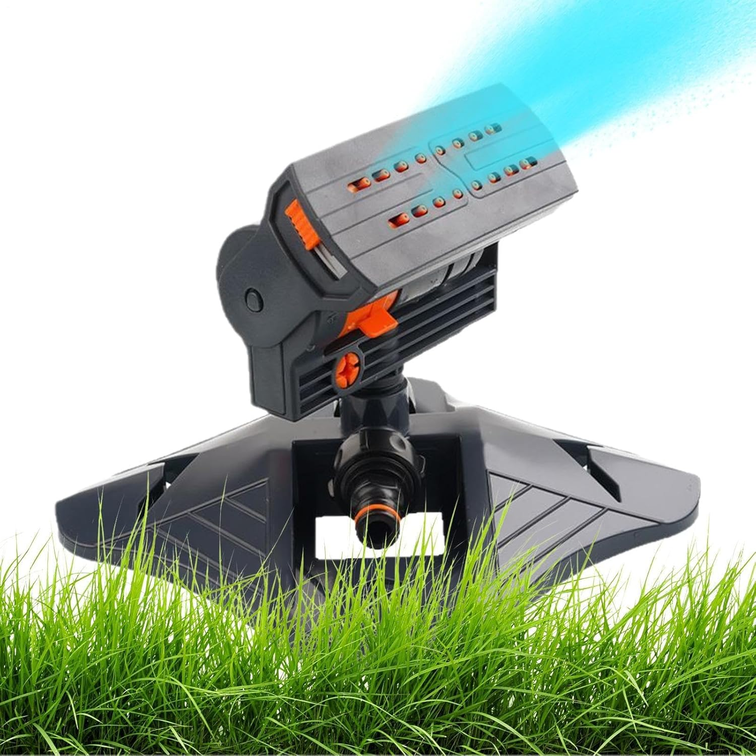 Outdoor Watering Fixture - Adjustable Yard Sprinkler, 16-Hole Irrigation Device | 360 Degree Rotating Water-Saving Sprinkler for Greenhouse Flower Bed Farm Lawn Park Garden Patio Vegetable Garden