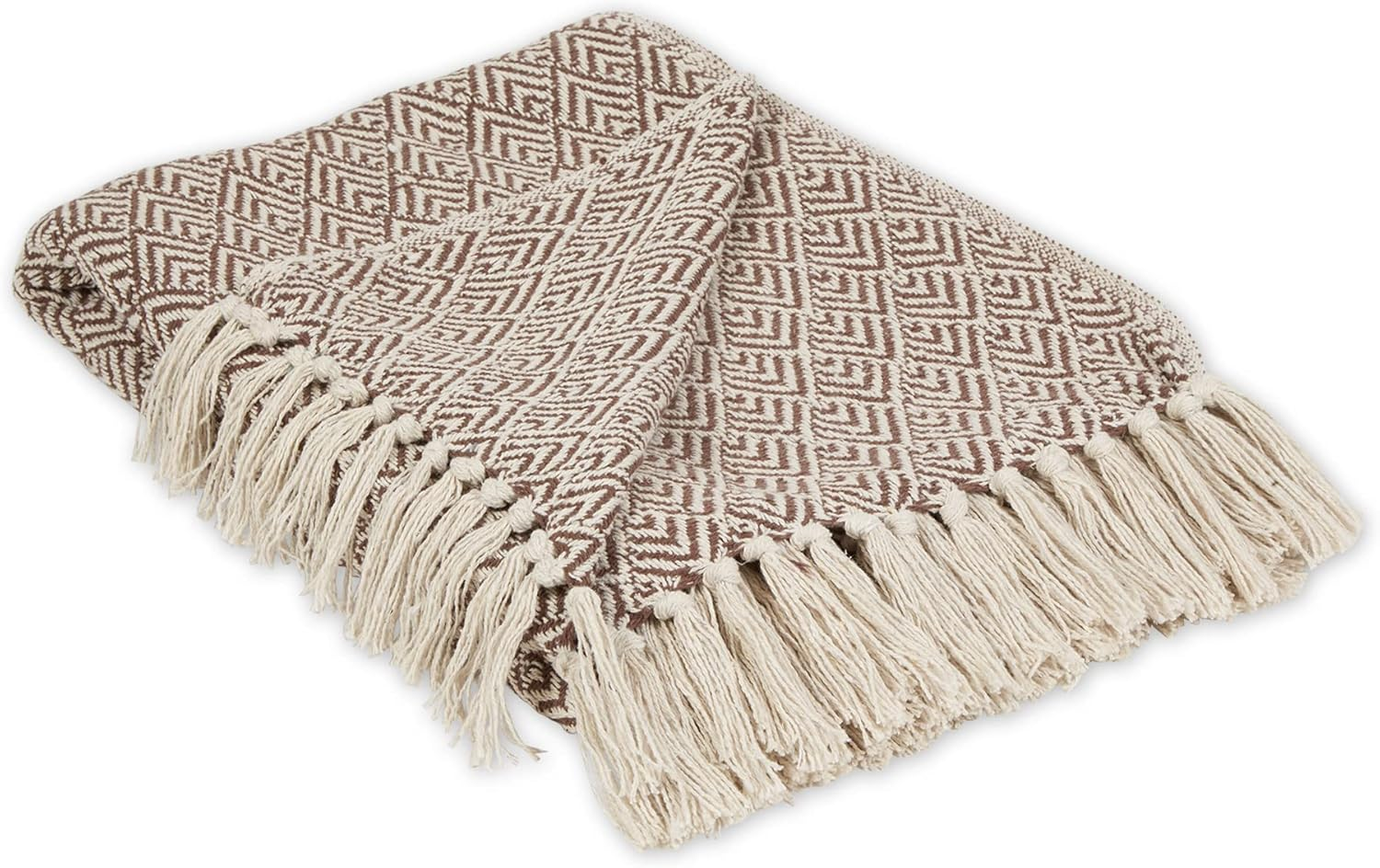 DII Diamond Throw Collection Cotton Woven, 50X60, Artichoke