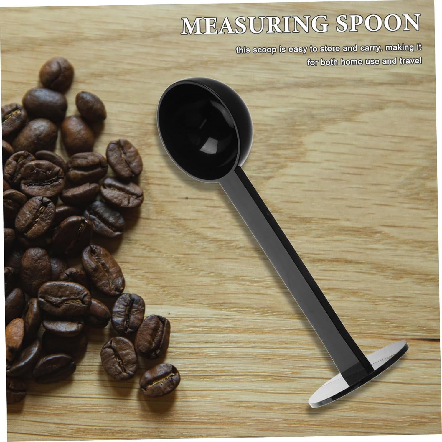 KICHOUSE Coffee Scoop and Tamper 2-In-1 Plastic Espresso Coffee Bean Measuring Spoon for Ground and Loose Tea Black Accessories for Home and Bar Use image number 2