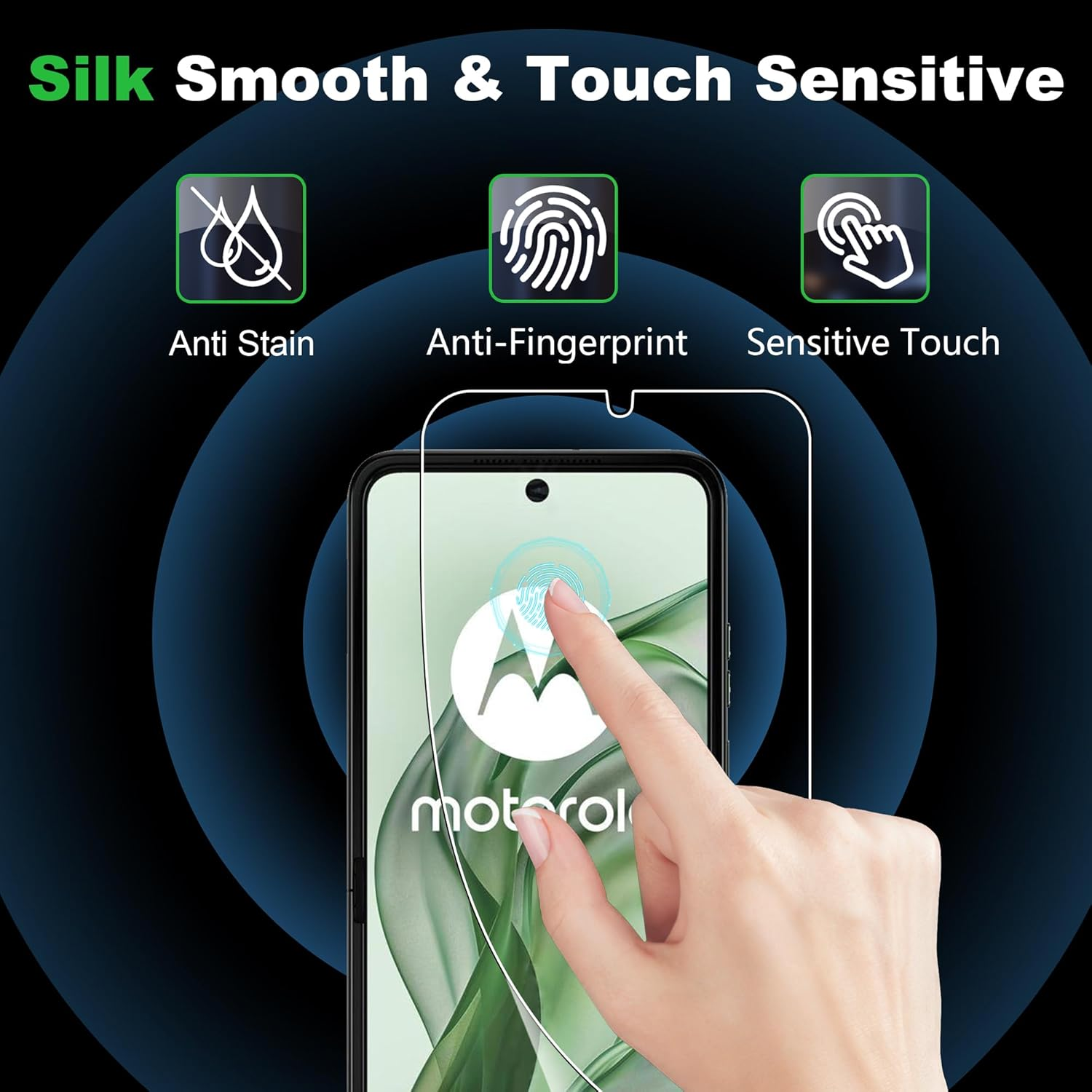 Rojeuinn Tempered Glass for Motorola Razr 50 Ultra 5G, Pack of 2 Soft Protective Film + 1 Piece Secondary Screen + 2 Pieces Tempered Glass for Rear Camera, HD Screen image number 3