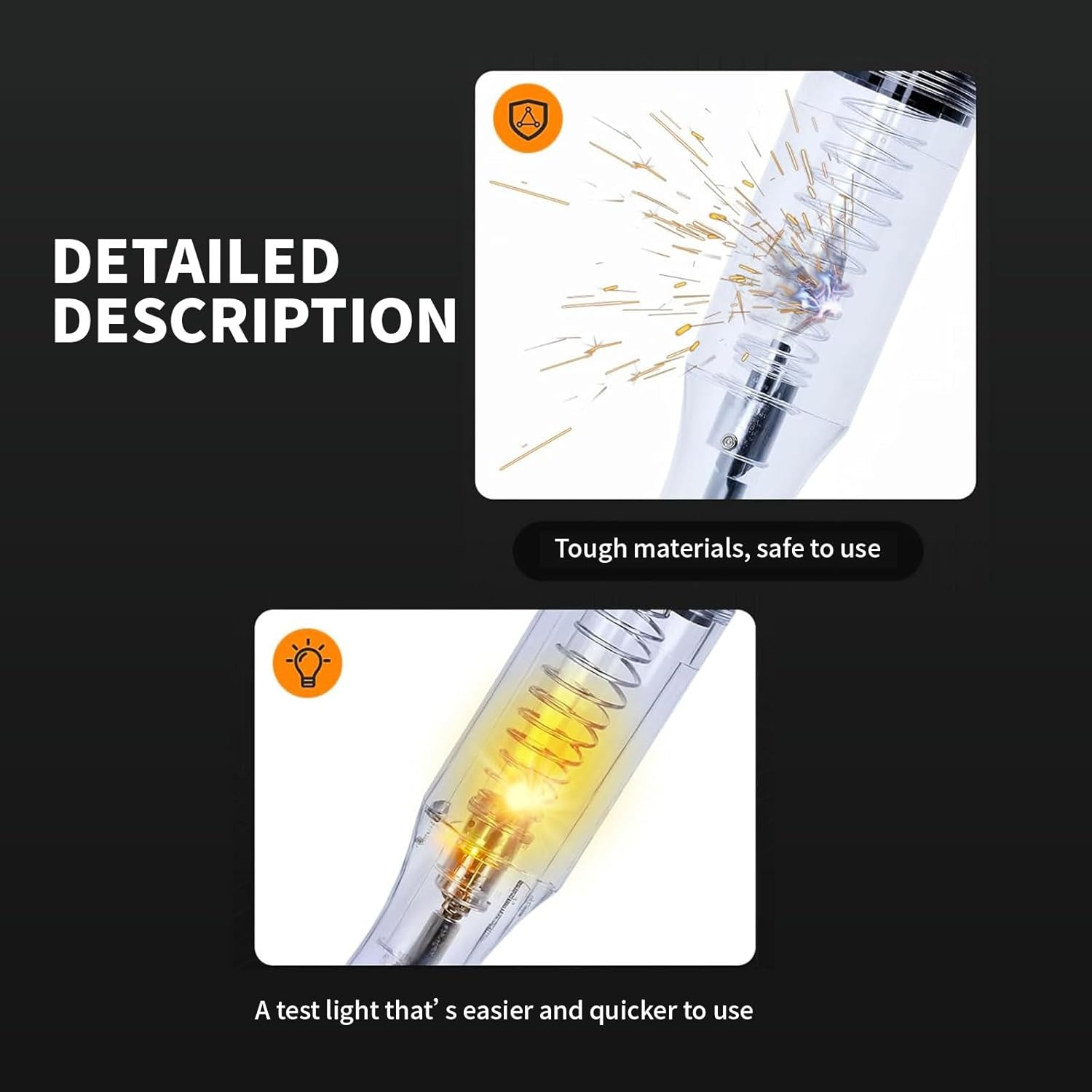 DC 6V-24V Automotive Test Light Electric Tester Pen with Sharp Probe and Clip, Continuity Circuit Tester for Car SUV Truck RV, Easy One-Hand Use for Mechanics and Diyers image number 4