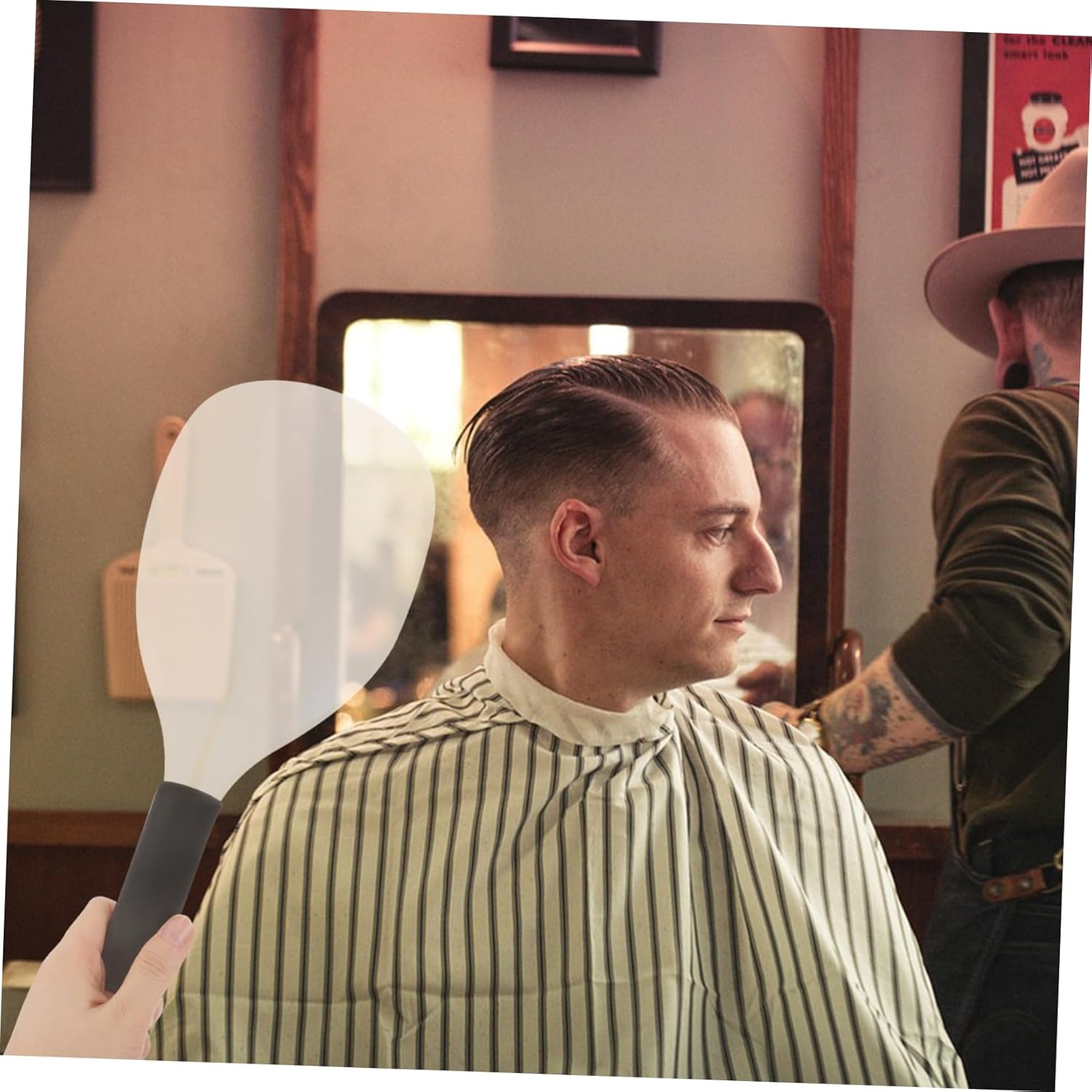 SOESFOUFU Barber Haircut Face Mask Hairspray Face Mask Shield Plastic Cover Hairdressing Tool image number 5