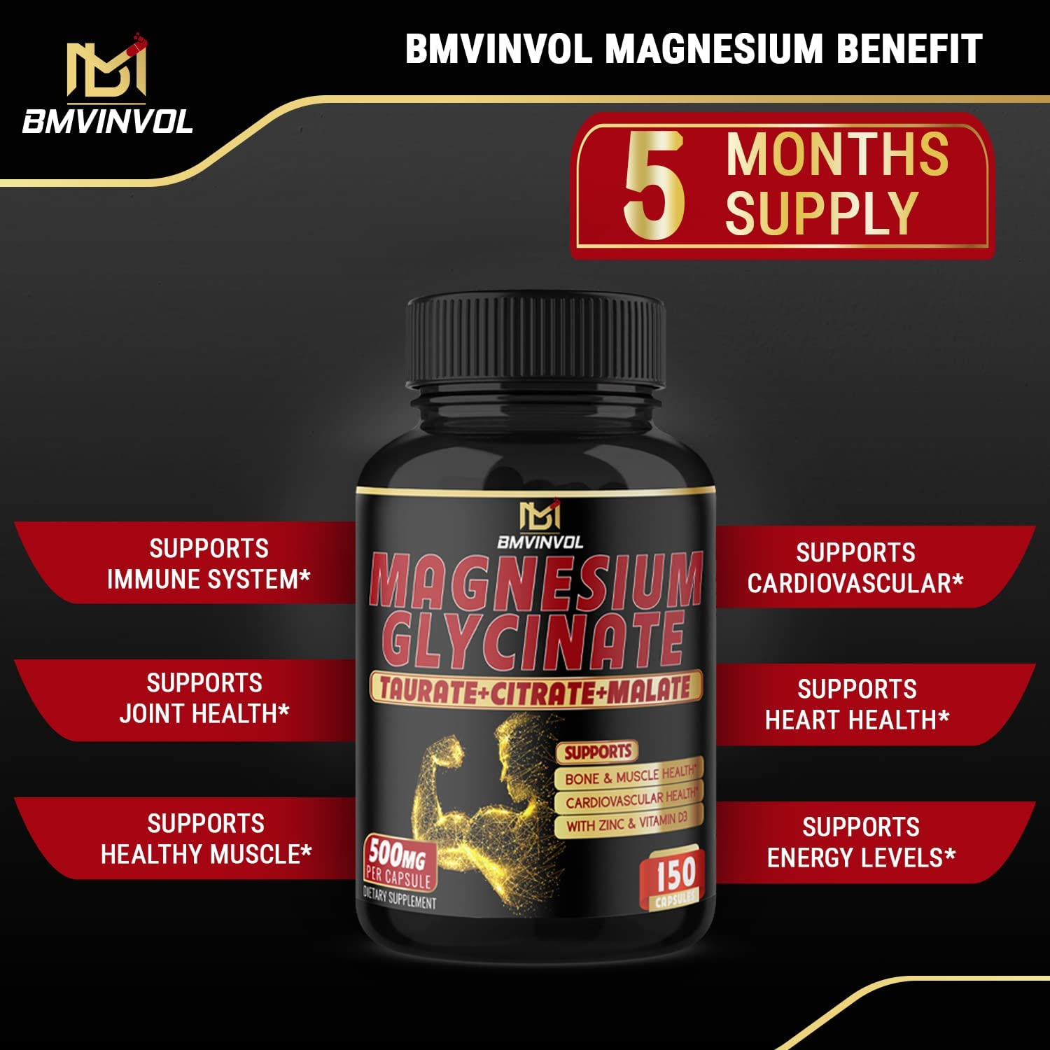 4-In-1 Magnesium Complex -  Month Supply - 150 Count image number 6