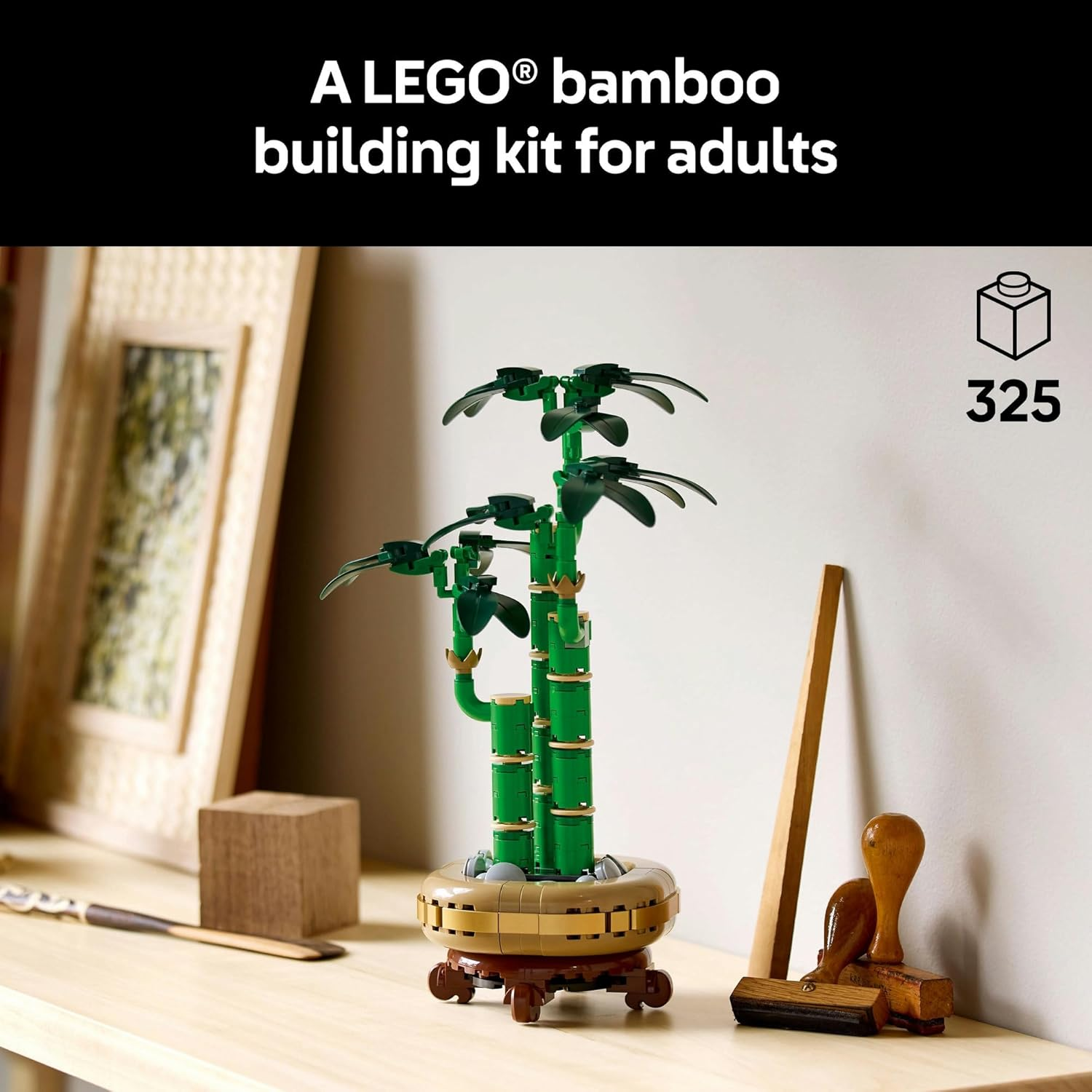 LEGO Botanicals Lucky Bamboo Indoor Artificial Plant Set, Craft Kit for Adults Includes a Buildable Pot for Office or Home Decor, Building Set for Women & Men 10344 image number 3