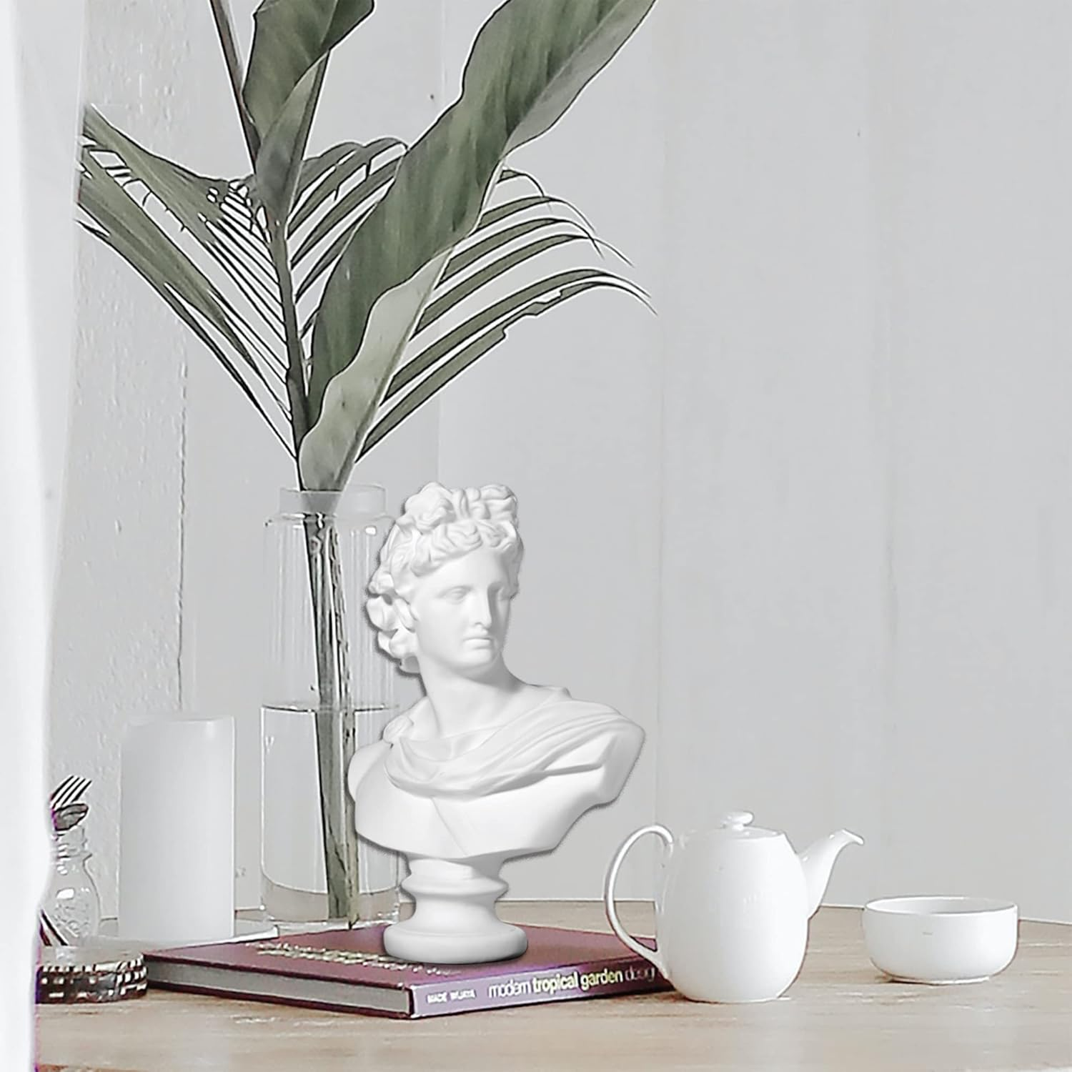 LAGOM HOUSE Ancient Greek Apollo Bust Statue - Roman God Goddess Home Decor (6 Inch) image number 5