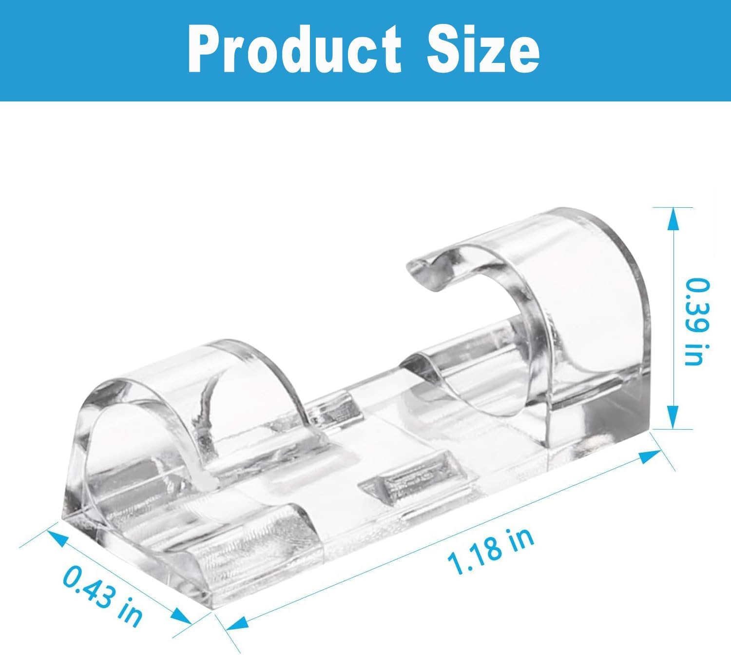 BEANPRECOY 80 Pcs Cable Clips Strong Clear Self Adhesive Cable Clips Cable Tidy Clips Durable Strong Cable Clips Cord Management for Wall Strong Cord Organizer under Desk Car Light Indoor Outdoor image number 4