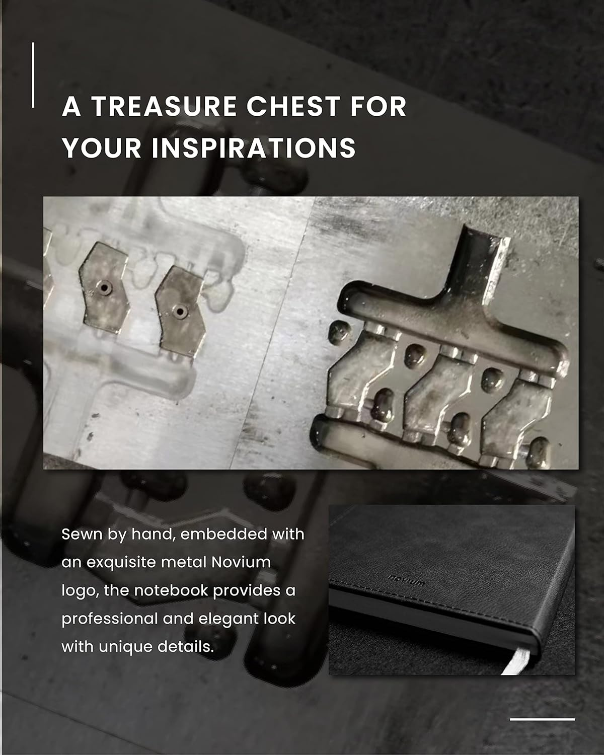 Novium Leatherette Notebook, A5 Hardcover Notebook, Sleek Inspirational Notebooks with Acid-Free Papers, Grid Sheets, Professional Notebook, Enhancing Productivity to Achieve Goals, Leather Journal for Men & Women, Inspirational Gifts for Business image number 1