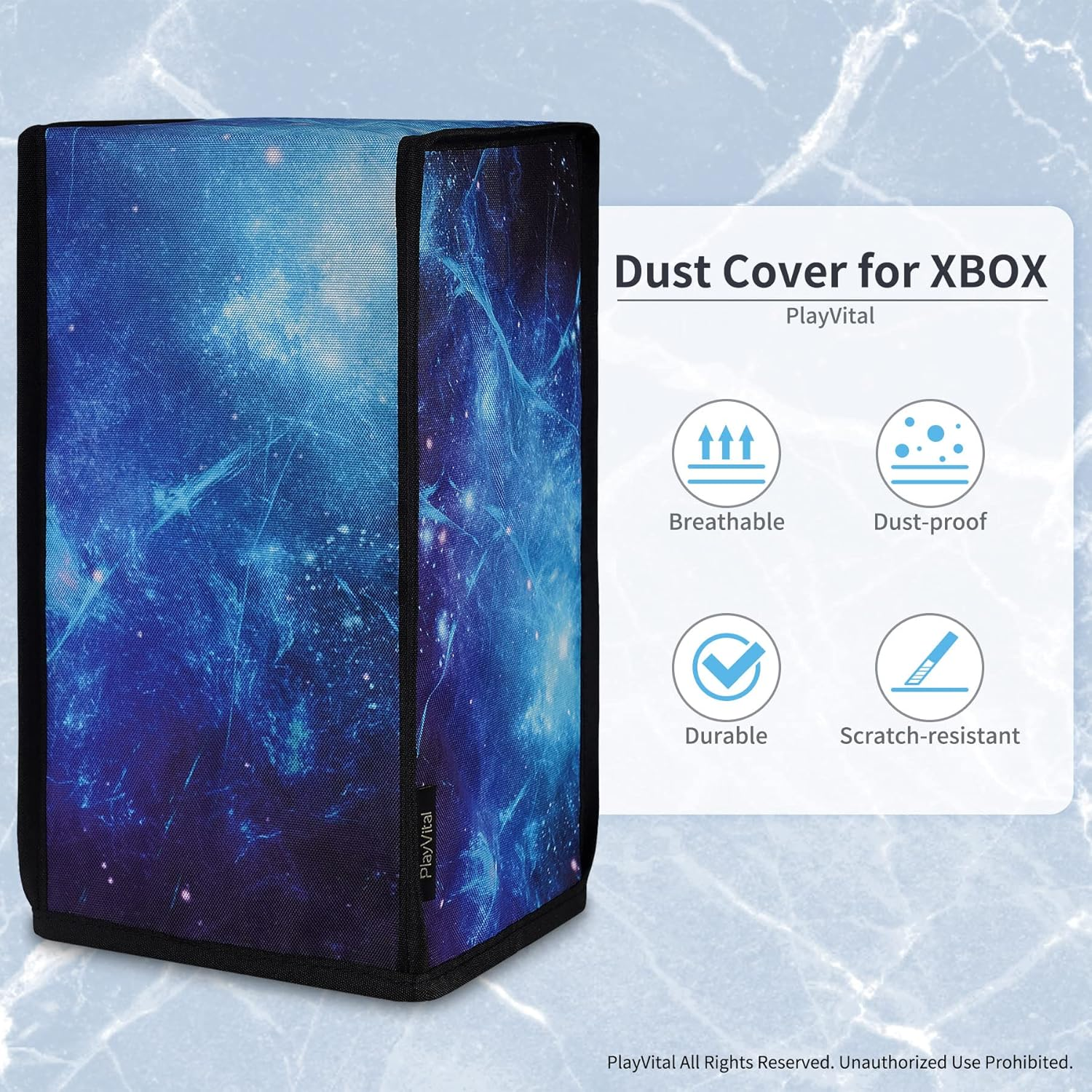 Playvital Nylon Dust Cover for Xbox Series X Console, Soft Neat Lining Dust Guard, anti Scratch Waterproof Cover Sleeve for Xbox Series X Console - Blue Nebula image number 1