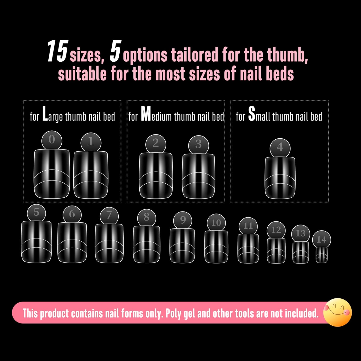 NOVO OVO Upgrade Toe Dual Nail Forms for Poly Gel with Inner French Tips Auxiliary Line for Toenail Extension, Square Soft Gel Nail Extension, Full Cover Molds for Pedicure DIY X 15 Sizes 270 Pcs