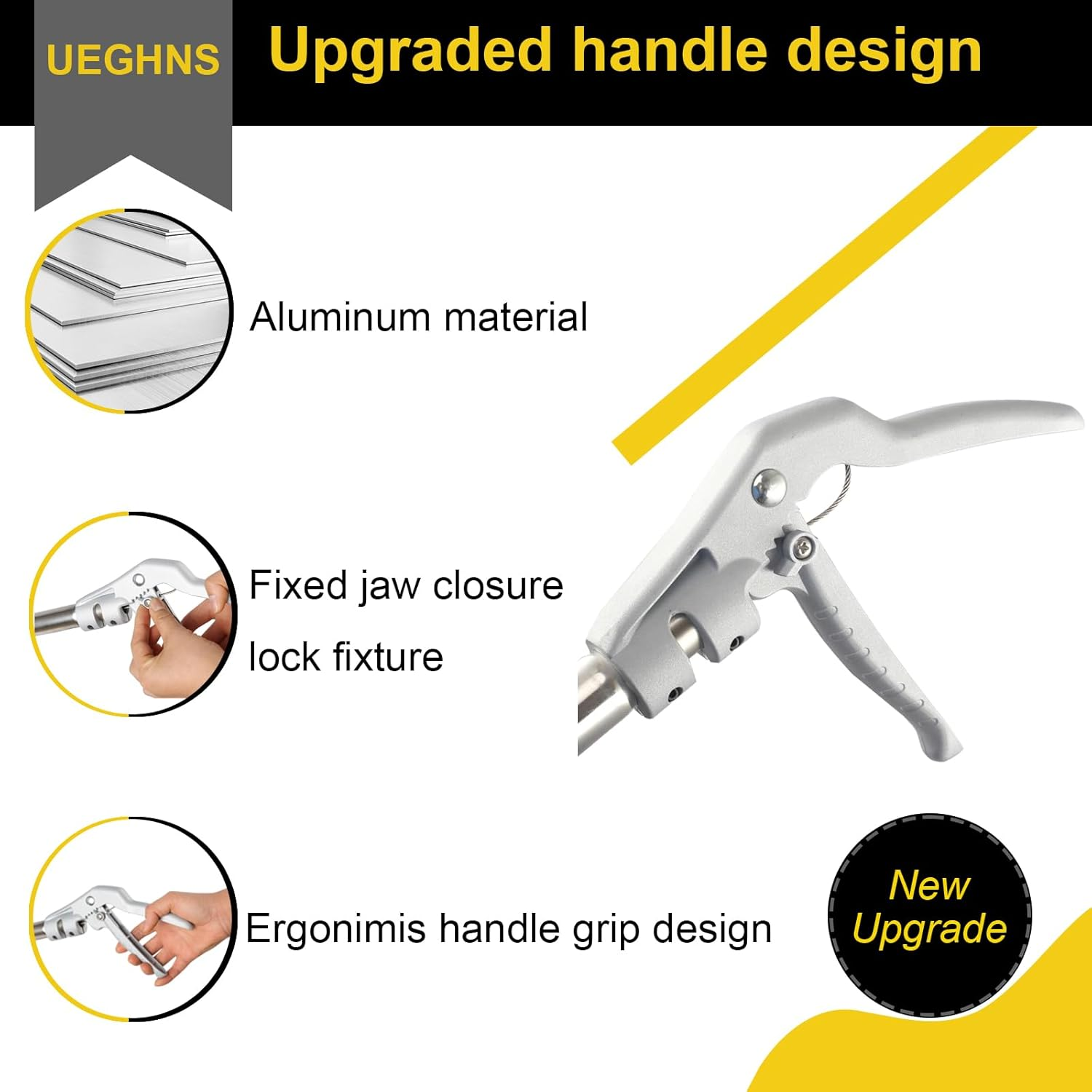 Grabber Reacher Tool Extra Long, 69" Trash Picker Upper Grabber Heavy Duty Stainless Steel Thickened Non-Slip 6 Inch Wide Jaws Claw Reaching Tool image number 4