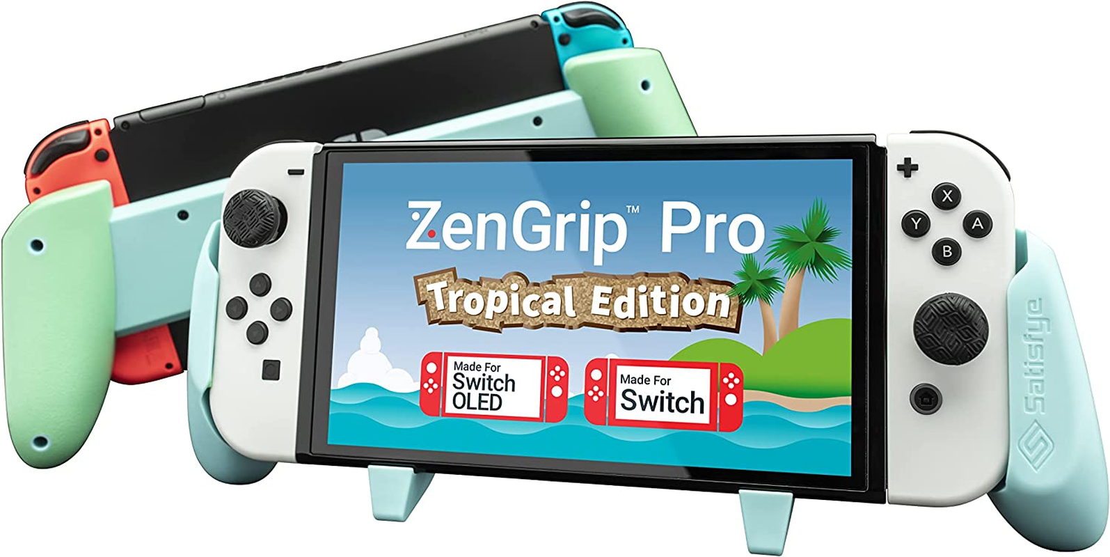 Satisfye - Zengrip Pro Gen 3 OLED, a Switch Grip Compatible with Nintendo Switch - Comfortable & Ergonomic Grip, Joy Con & Switch Control. #1 Switch Accessories Designed for Gamers (Blue)