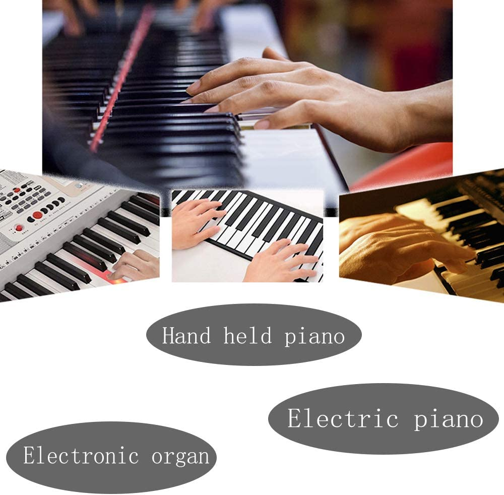 Piano Stickers for Keys, Yalloy Colorful Piano Keyboard Stickers for 88 61 54 49 Full Set Stickers Removable and Transparent, Leaves No Residue, Ideal for Piano Beginners Learning Piano or Keyboard