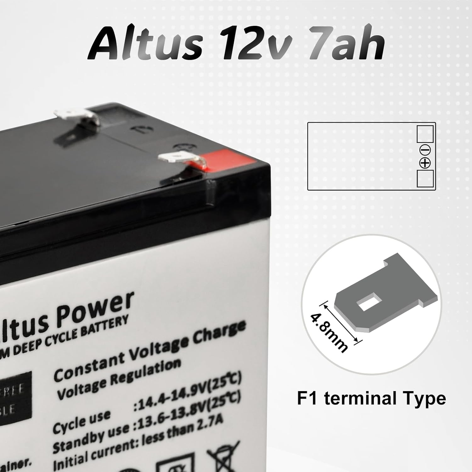 Altus 12V 7Ah AGM Battery Deep Cycle SLA Lead Acid Battery image number 5