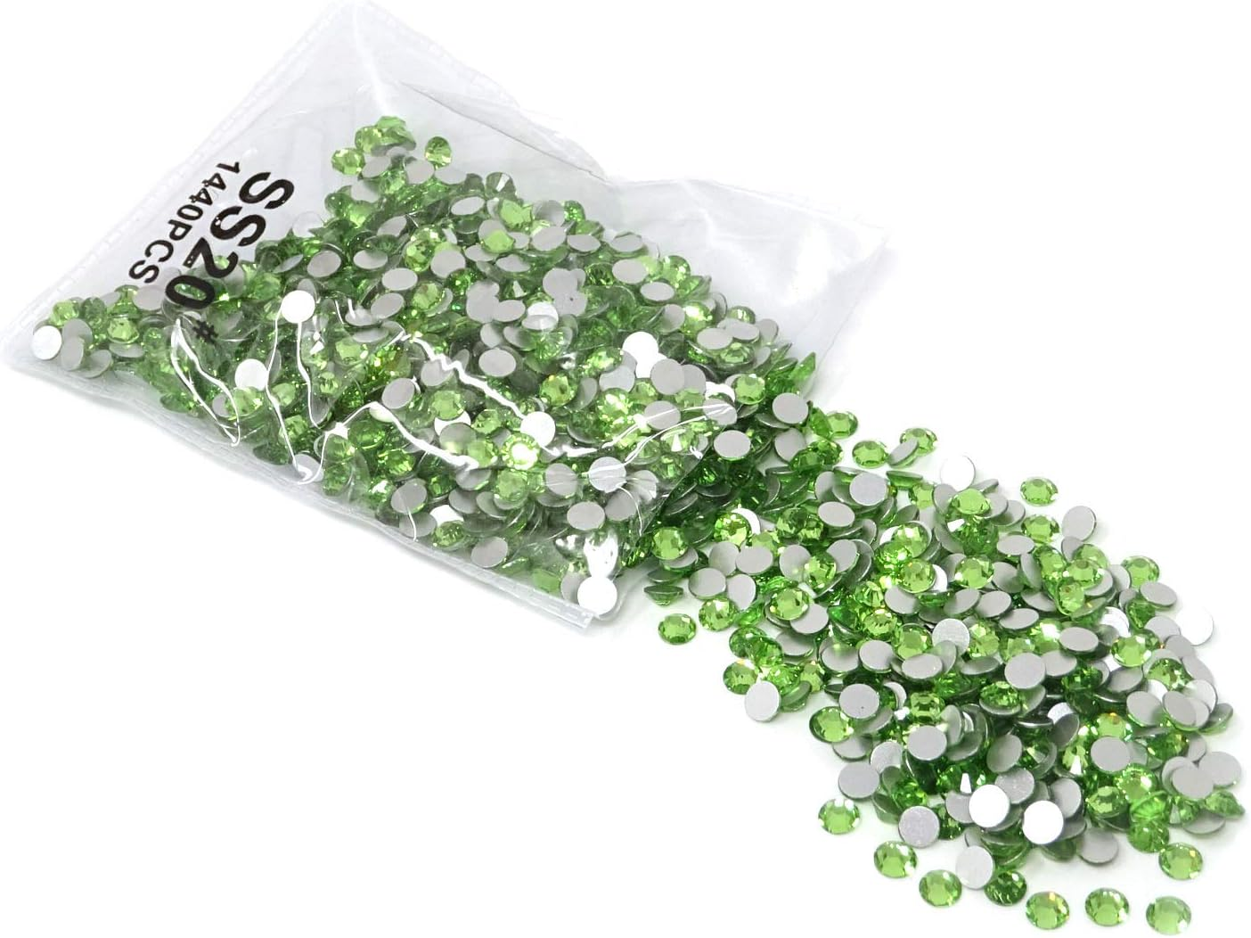 Honbay 1440PCS 5Mm Ss20 Sparkly round Flatback Rhinestones Crystals, Non-Self-Adhesive (Light Green) - Dark Purple image number 4