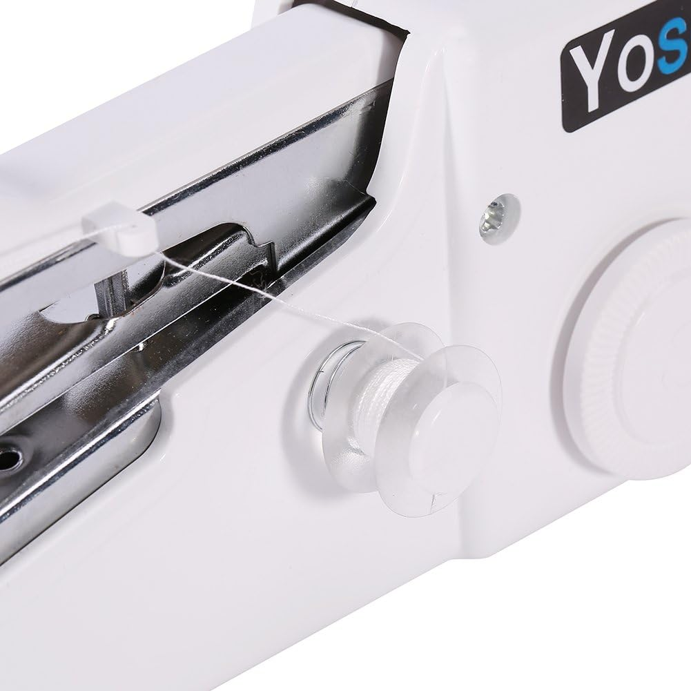Hand-Held Lightweight Sewing Machine, White, Portable for Home Office Desk DIY Sewing image number 3