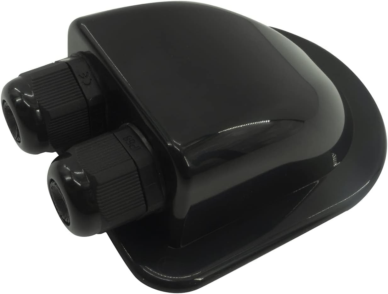 ABS Double Solar-Cable-Entry-Gland-Housing Cable Entry Plate 3Mm to 12Mm Solar Double Cable Entry Gland Box for RV Roof Waterproof,Boats,Yacht,Roofs（Black） image number 4
