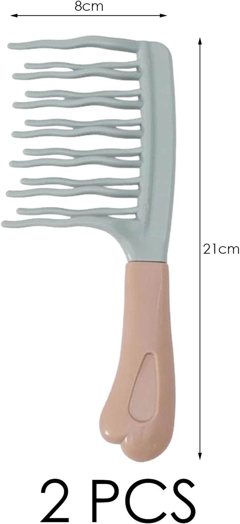 Pack of 2 Scalp Massage Comb, Double Row, Wide Serrated Rib Comb, Hairdressing and Styling Tools, Suitable for Combing Hair, Styling Curly Hair and Long Hair Care image number 2