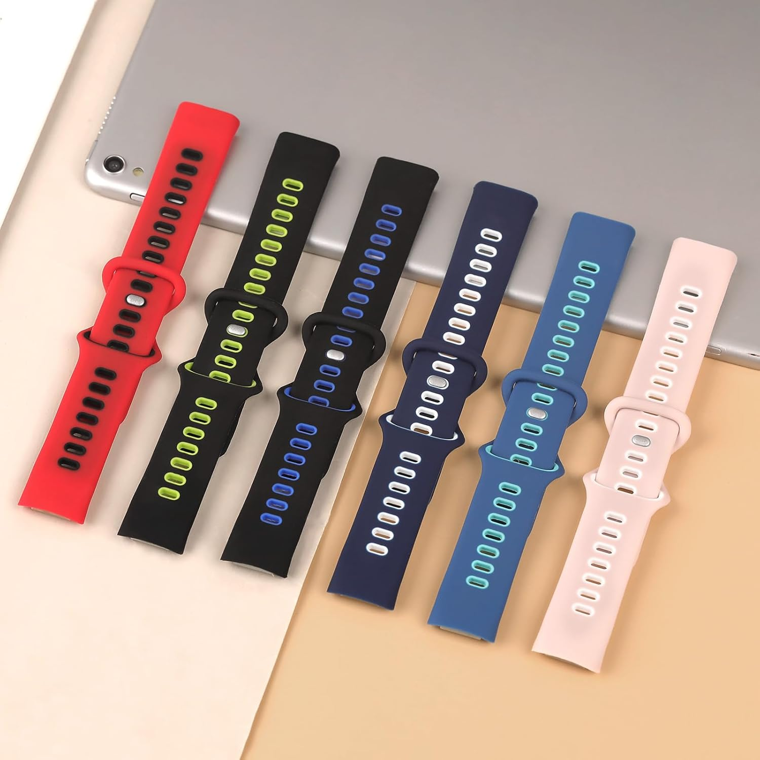 Silicone for Fitbit Charge 6 Band/Fitbit Charge 5 Band Women Men, Soft Silicone Breathable Sport Strap Replacement Wristbands