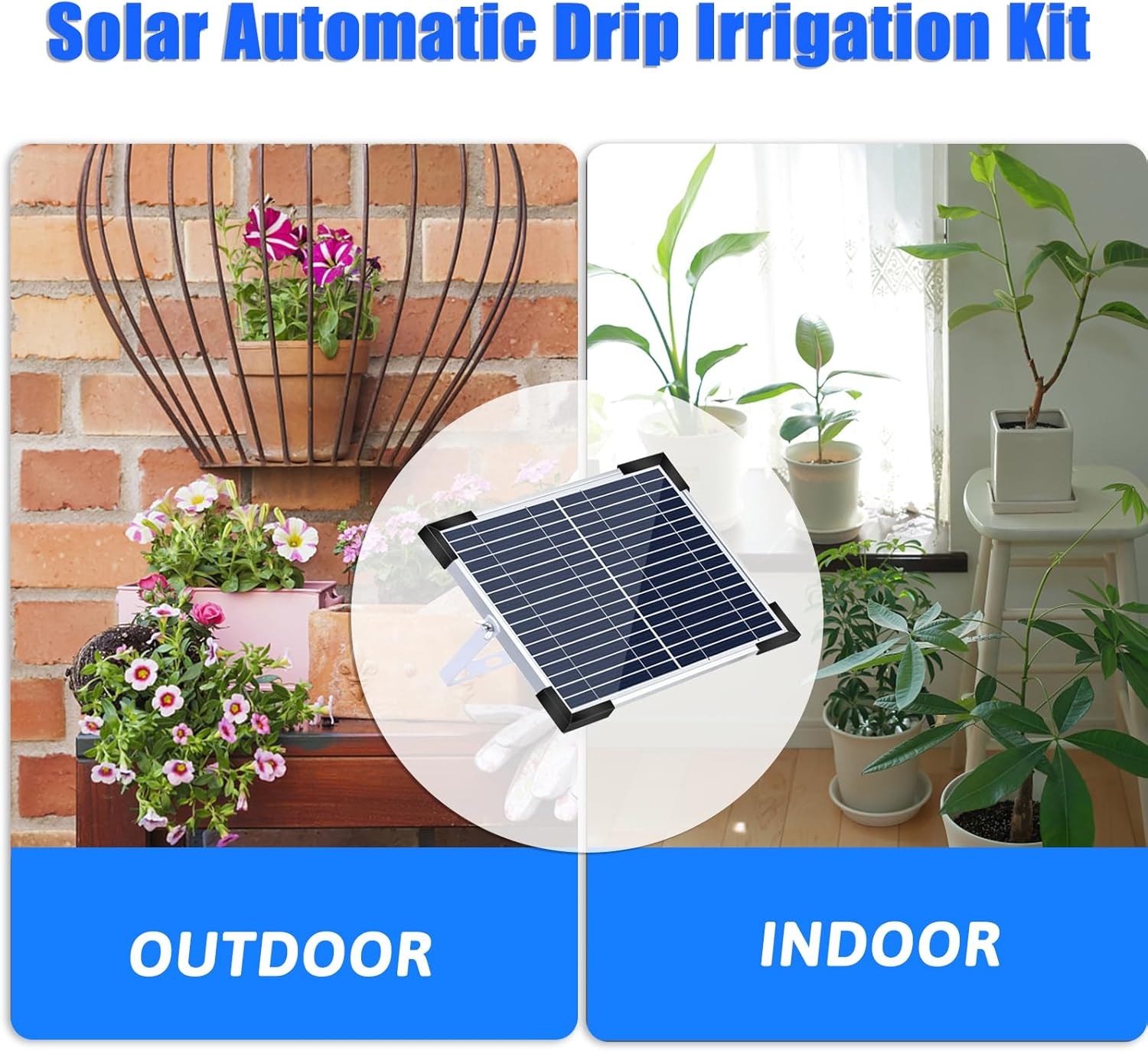 Mingzhe Solar Automatic Drip Irrigation Kit 7 Timing Modes 30 Watering Modes 98.42FT Automatic Watering Irrigation System Set for Garden Beds Patio Lawn Plants Greenhouse Flower for 30 Plants image number 3