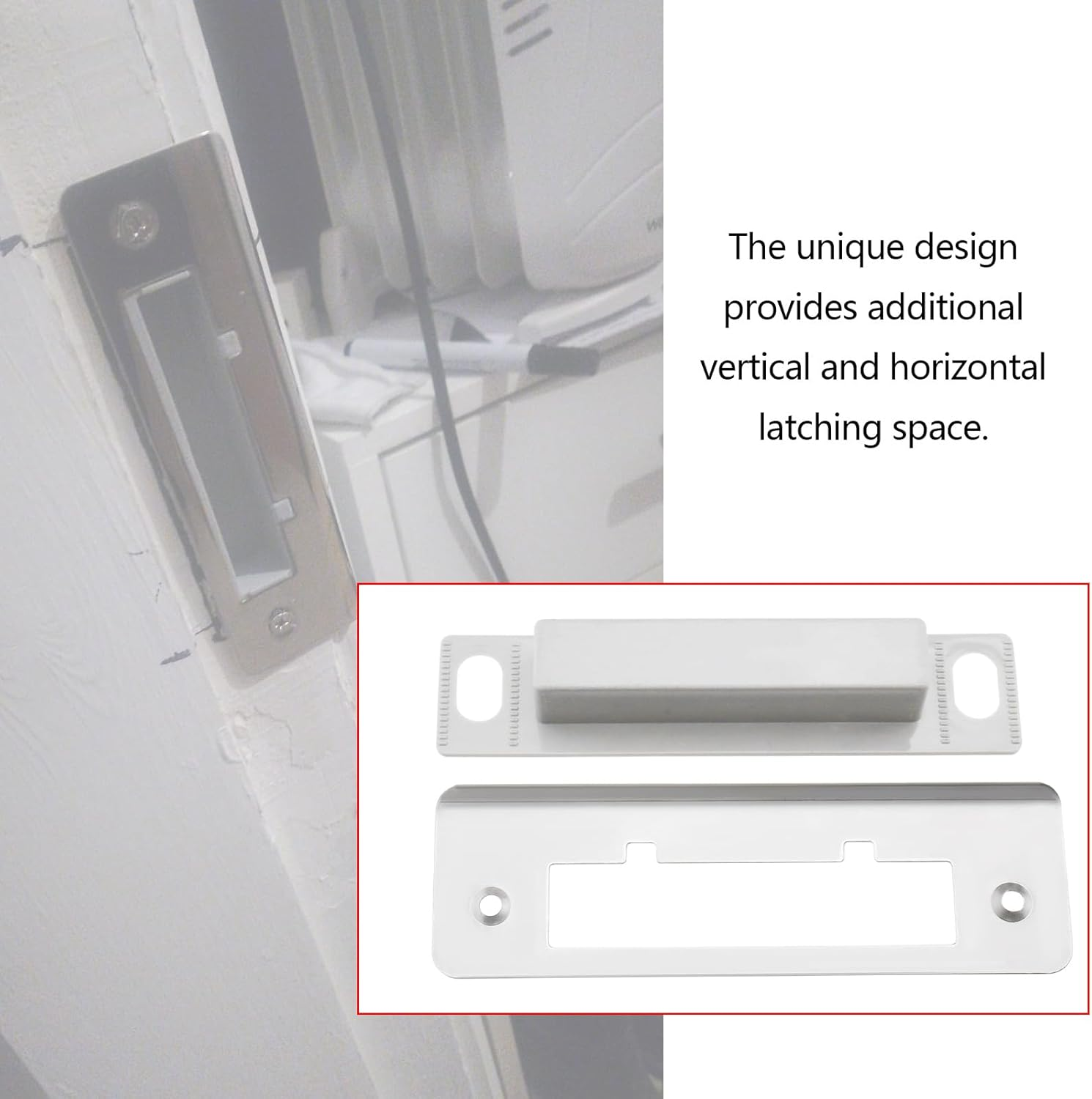 OTOTEC 1 Set of Door Lock Plate 108Mm Hole Center Distance with Screws Stainless Steel Door Strike Plate for Home Light Grey Door Accessories,132X41.7Mm