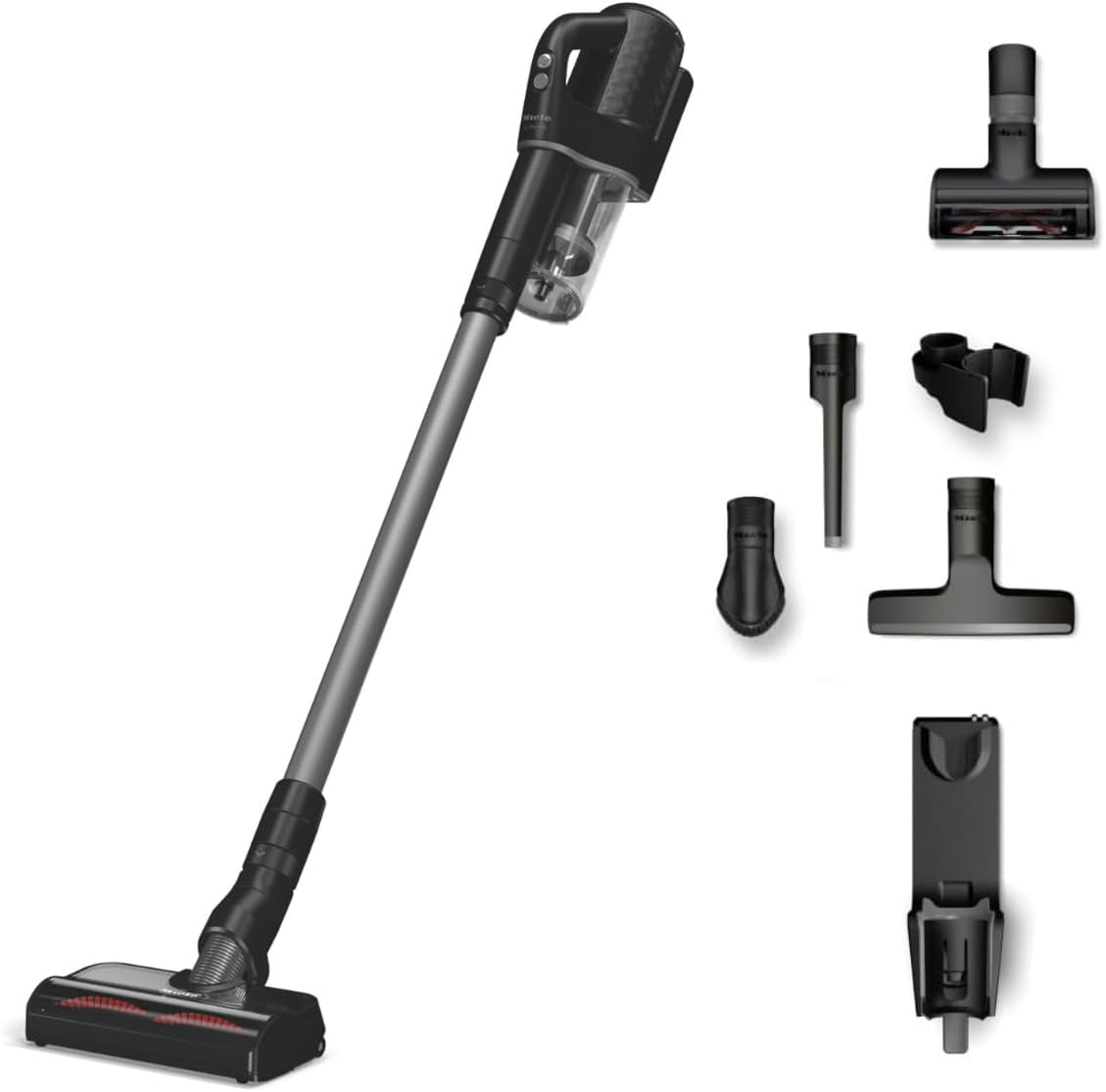 Miele Duoflex HX1 Cat and Dog Cordless Stick Vacuum Cleaner, Multifloor Electrobrush, Fine Dust Filter, Speedlock Wall Mount Included, Obsidian Black/Space Grey
